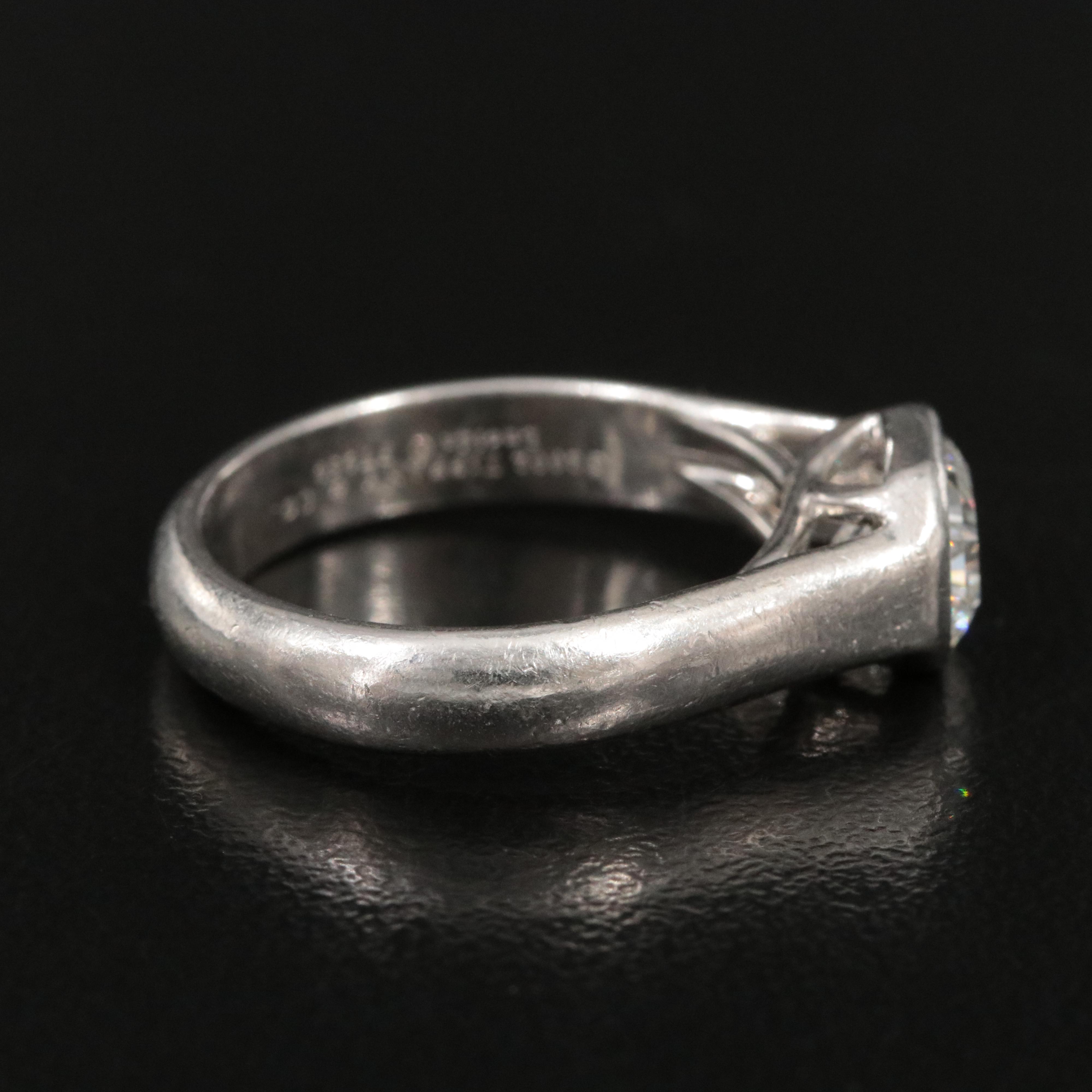 Tiffany & Co. Lucida Platinum 1.15 CT Diamond Bezel Set Ring