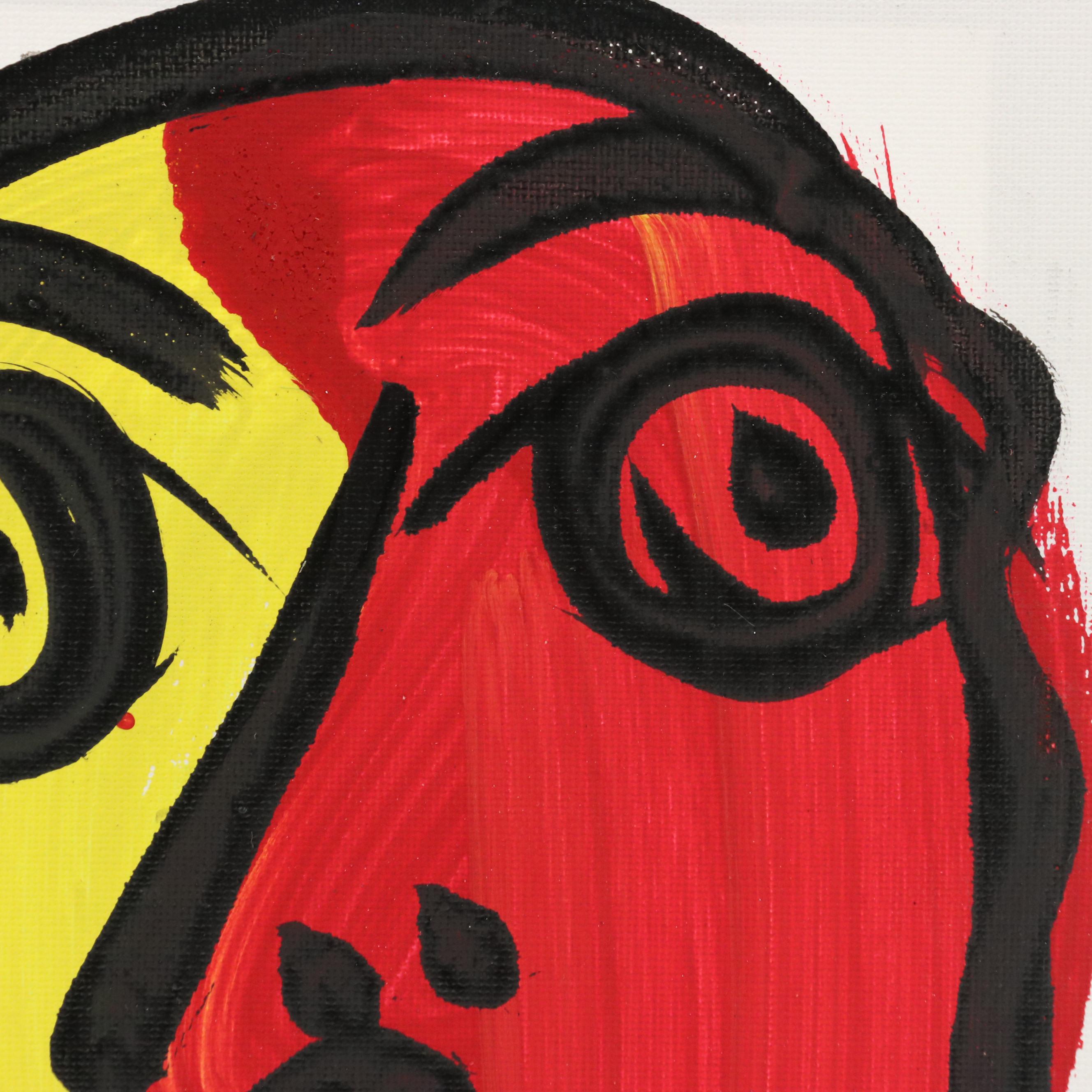 Peter Kiel Abstract Acrylic Portrait Painting, 21st Century