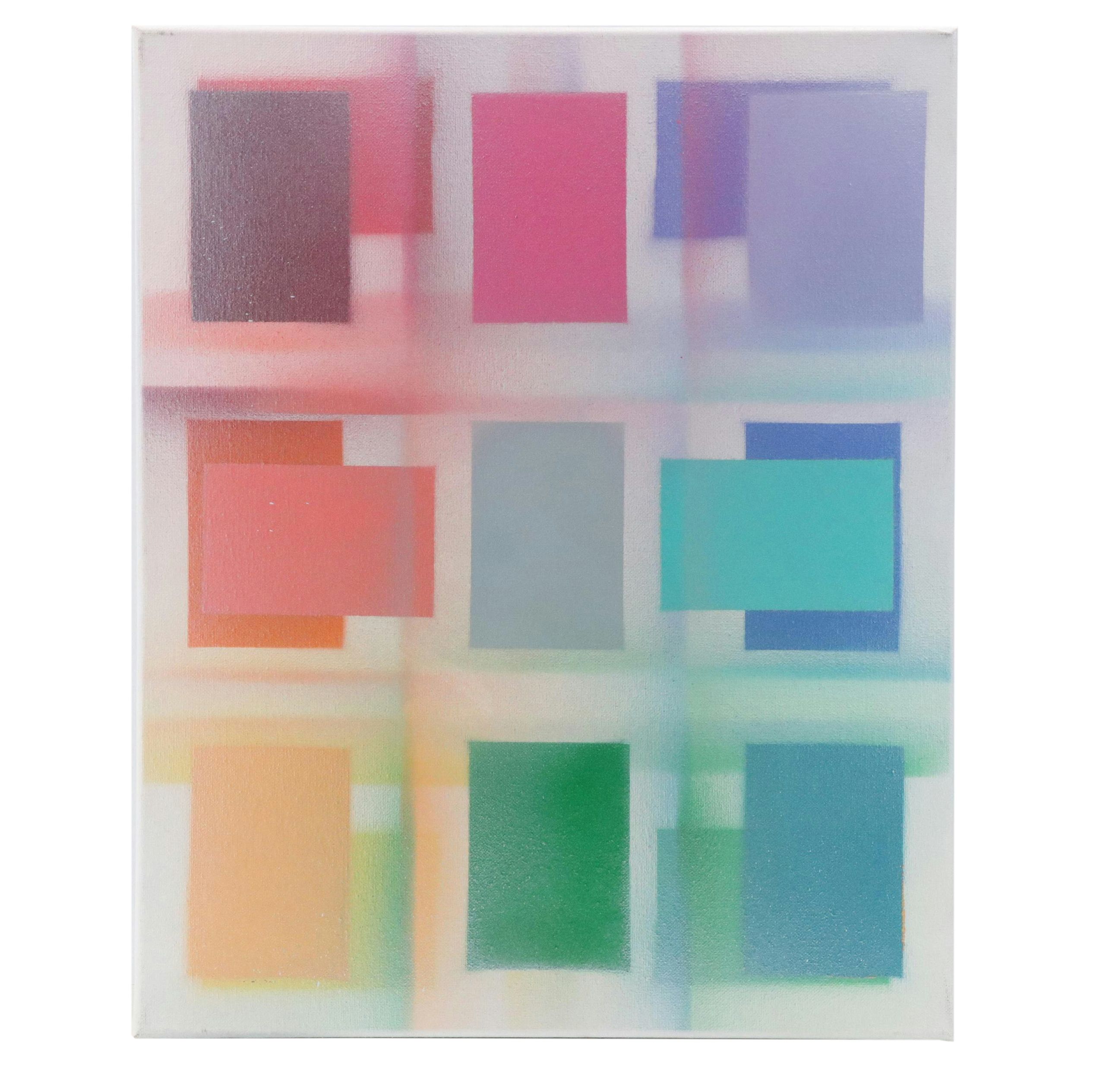 Jason Michael Durham Abstract Geometric Spray Painting "Pulse,"  2024