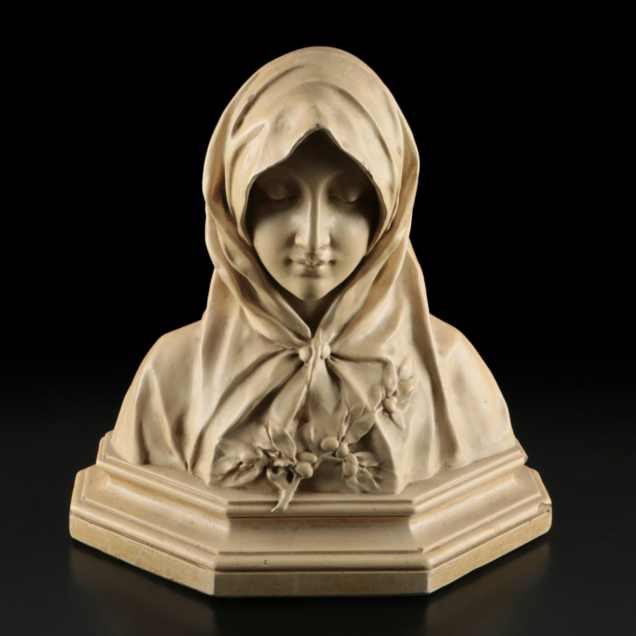 Daprato Statuary Co. Stone Finished Madonna Bust