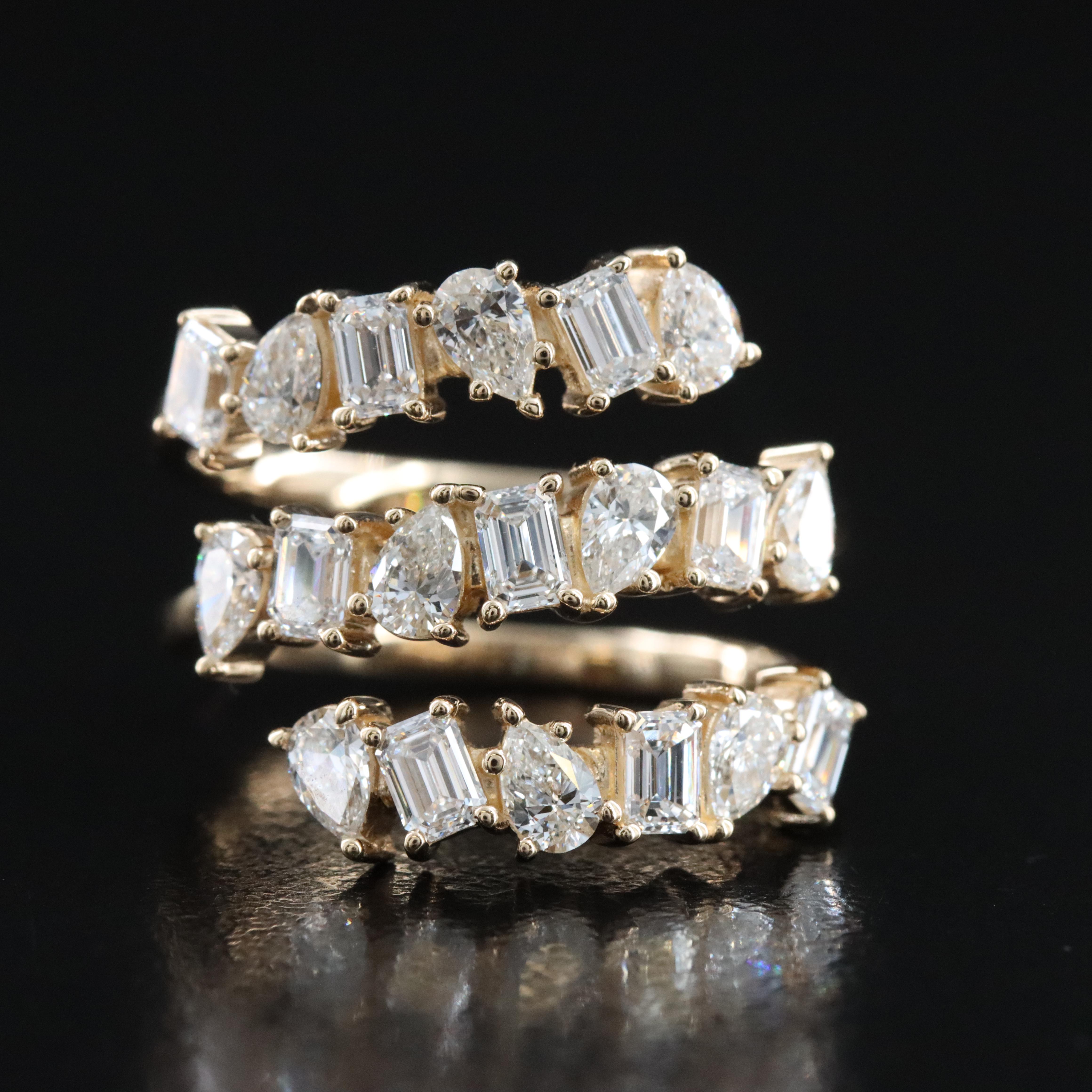 14K 2.00 CTW Lab Grown Diamond Wrap Ring