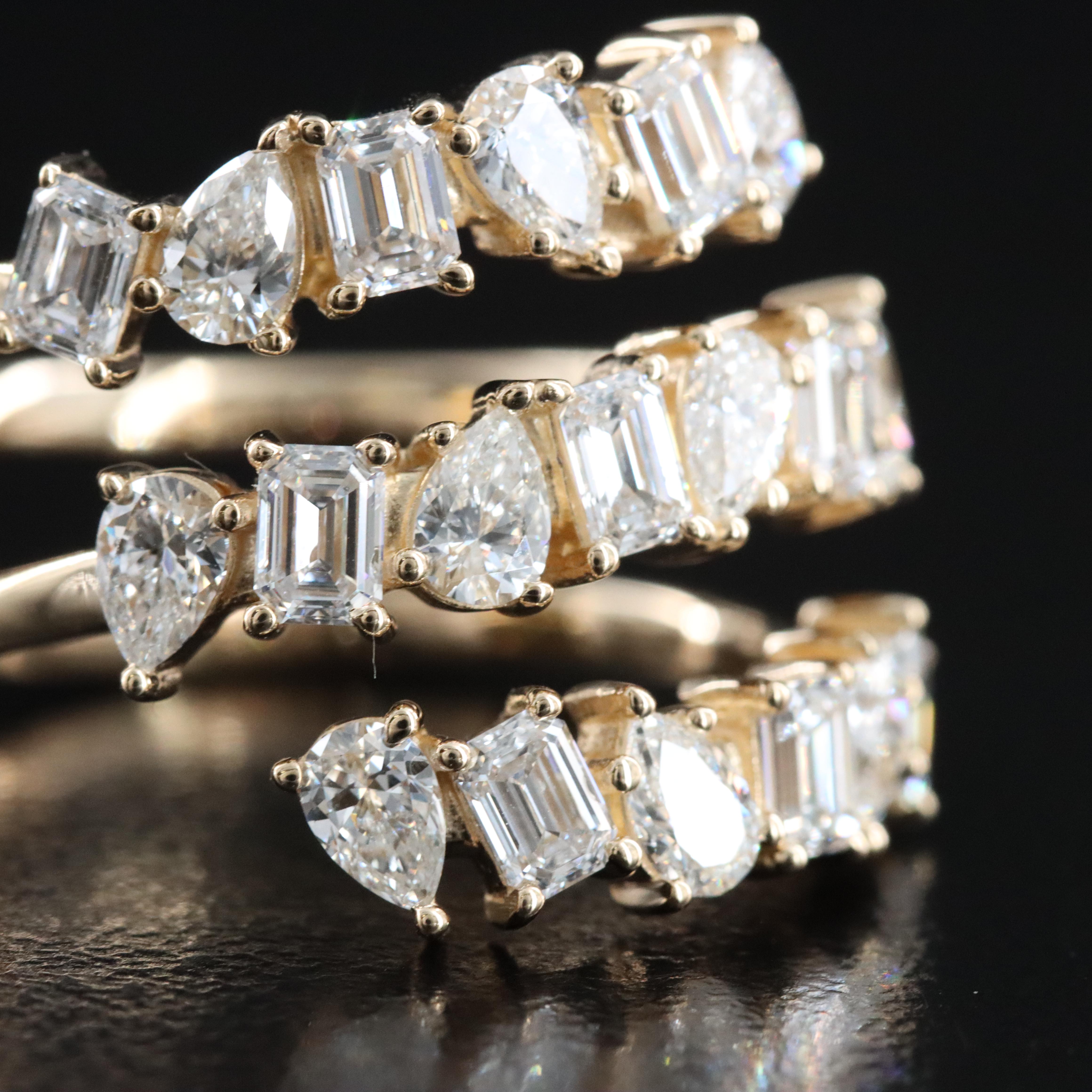 14K 2.00 CTW Lab Grown Diamond Wrap Ring