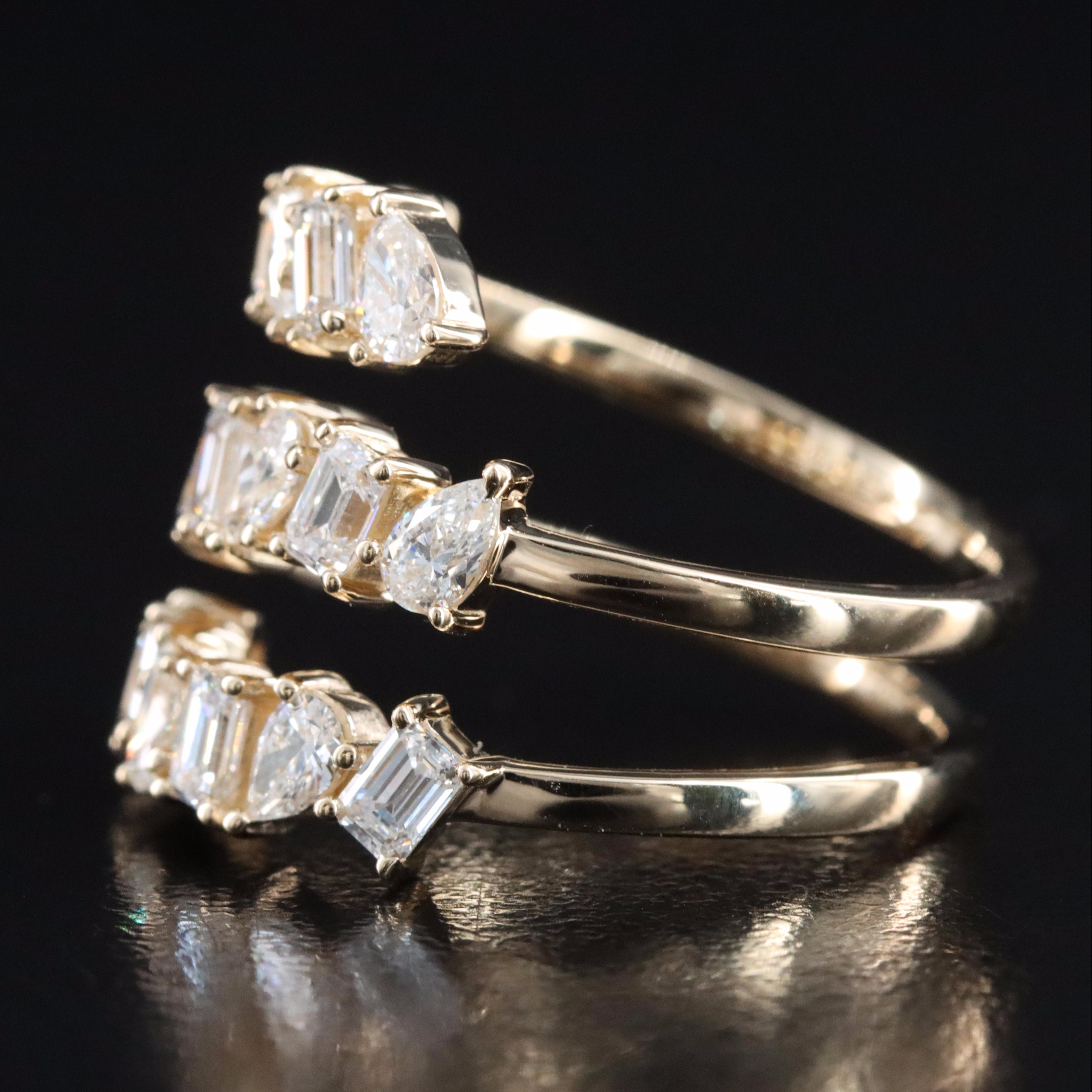 14K 2.00 CTW Lab Grown Diamond Wrap Ring
