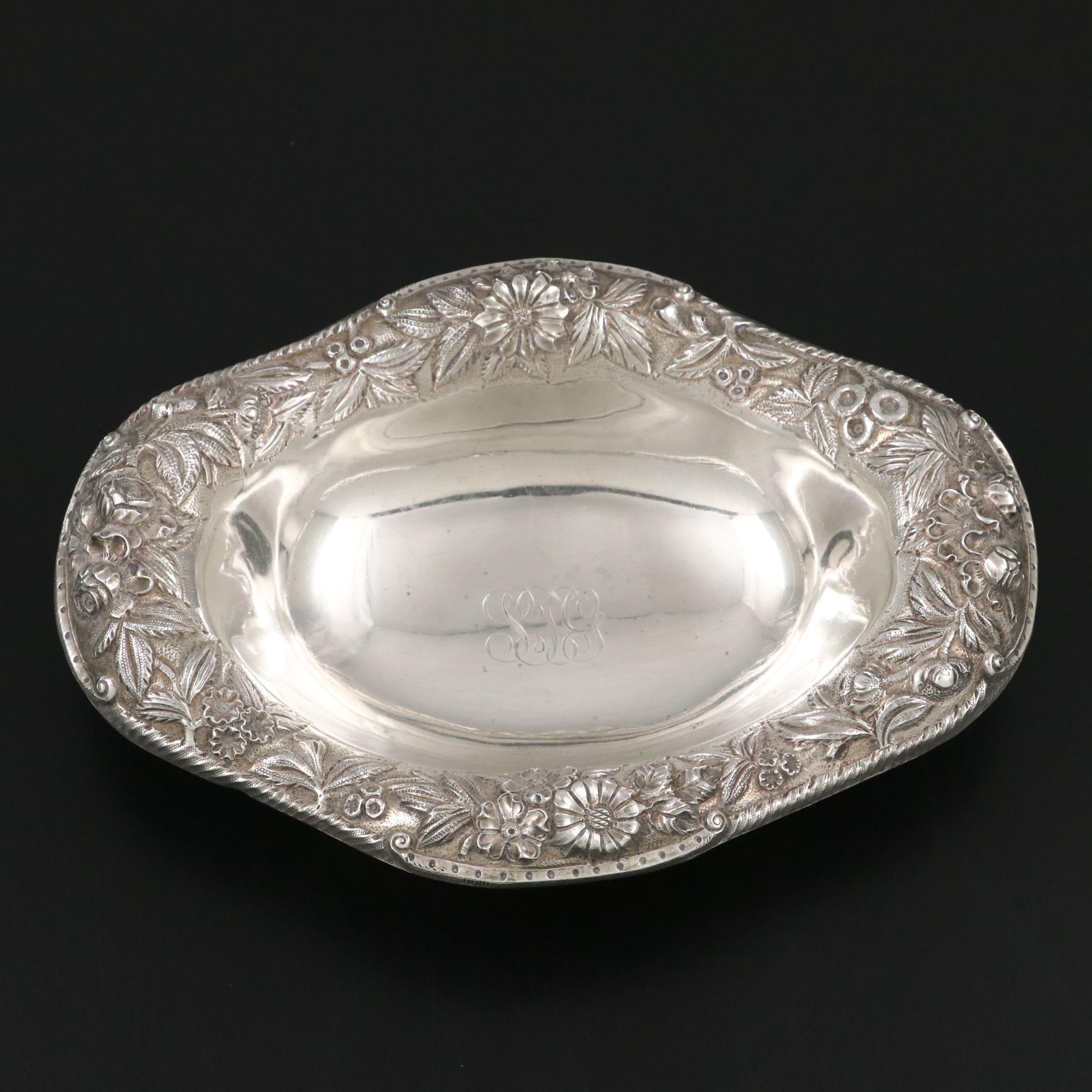 S. Kirk & Son Co. Sterling Silver Oval Dish with Repoussé Rim