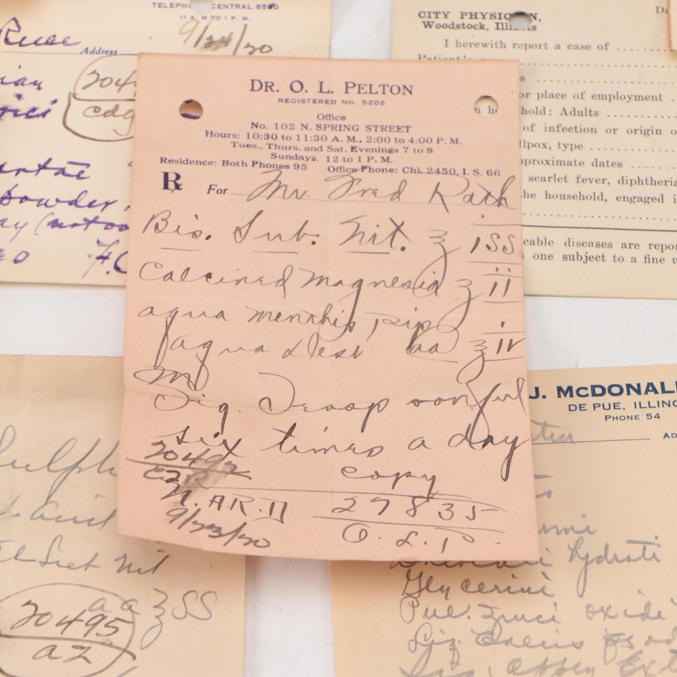 Prescription Forms for Chloroform, Opium and More, Early 20th Century