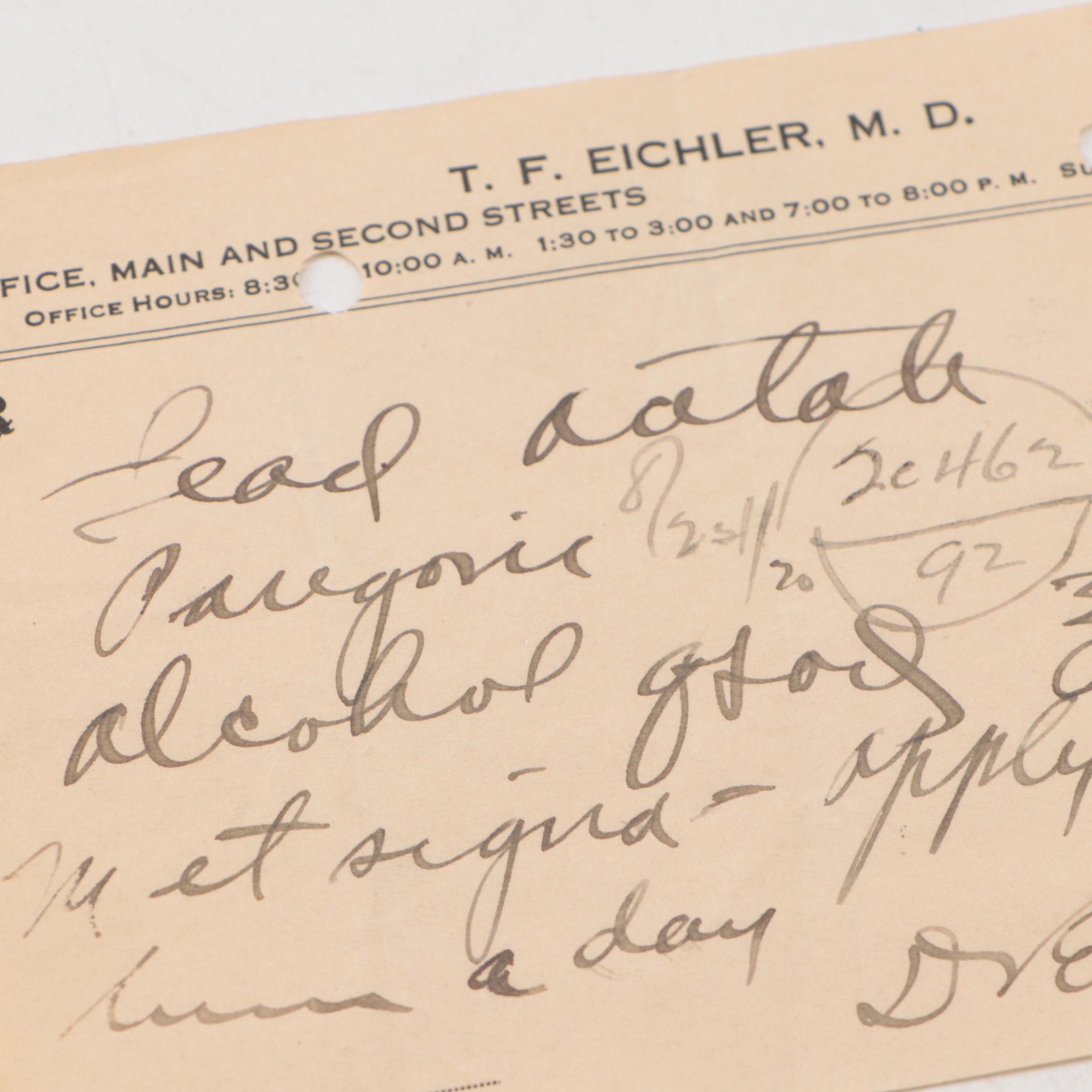 Prescription Forms for Chloroform, Opium and More, Early 20th Century