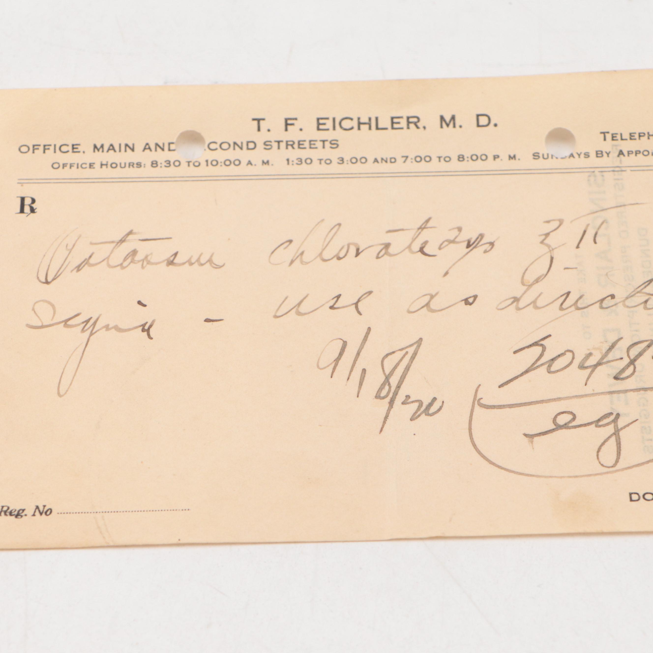 Prescription Forms for Chloroform, Opium and More, Early 20th Century