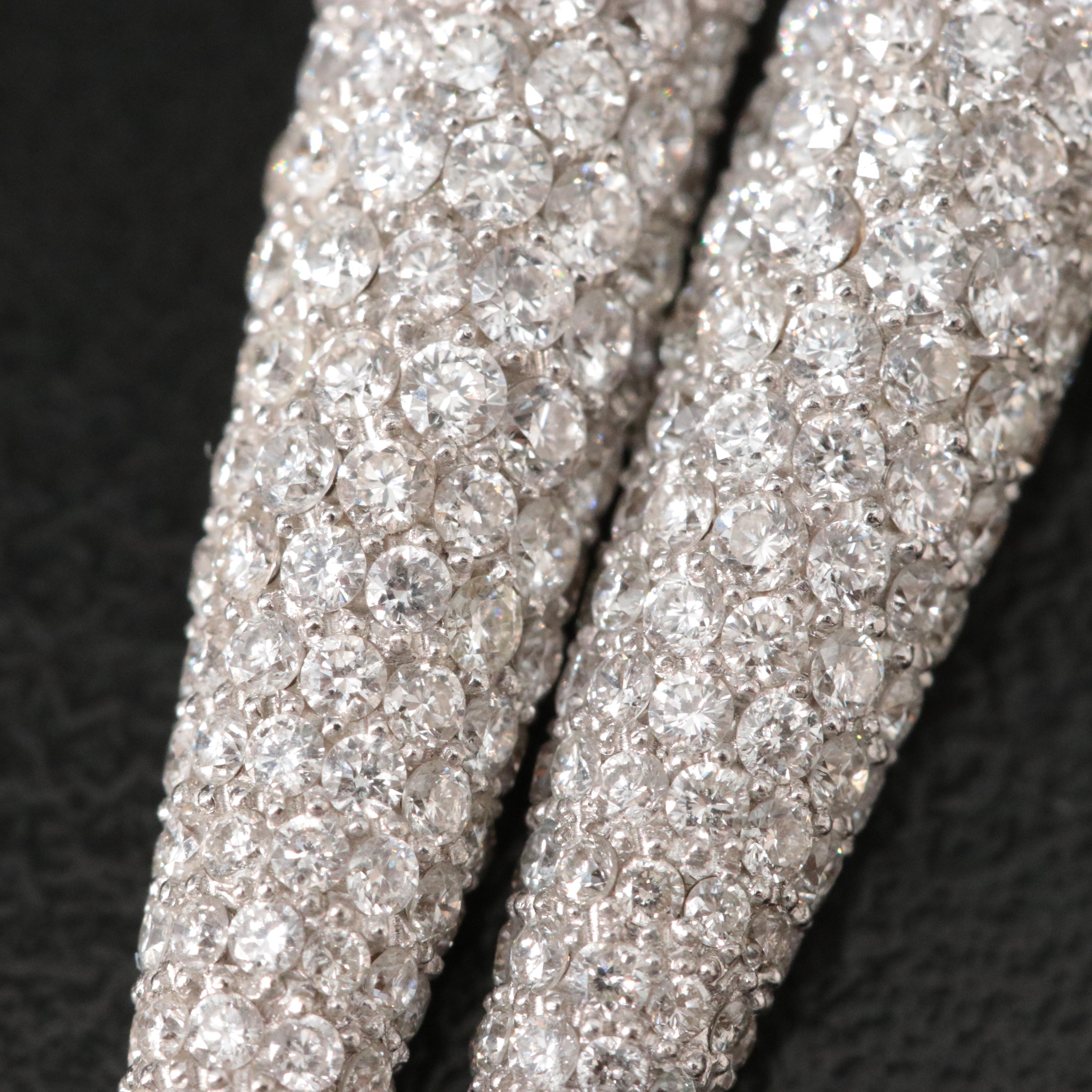 18K 6.36 CTW Pavé Diamond Torpedo Earrings