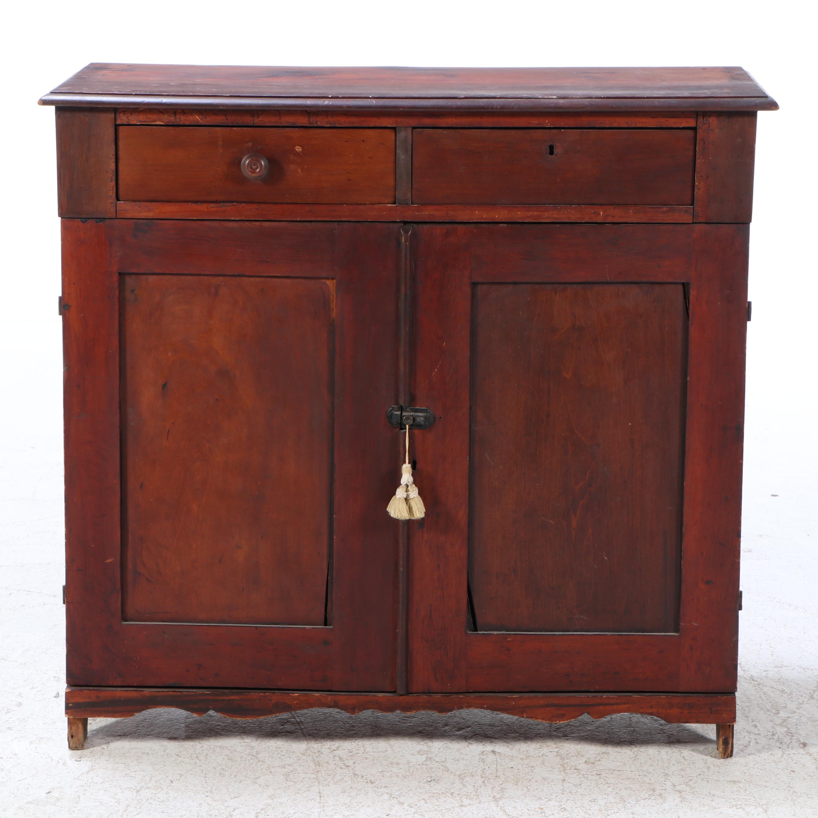 Early American Style Pine Cupboard, 19th Century