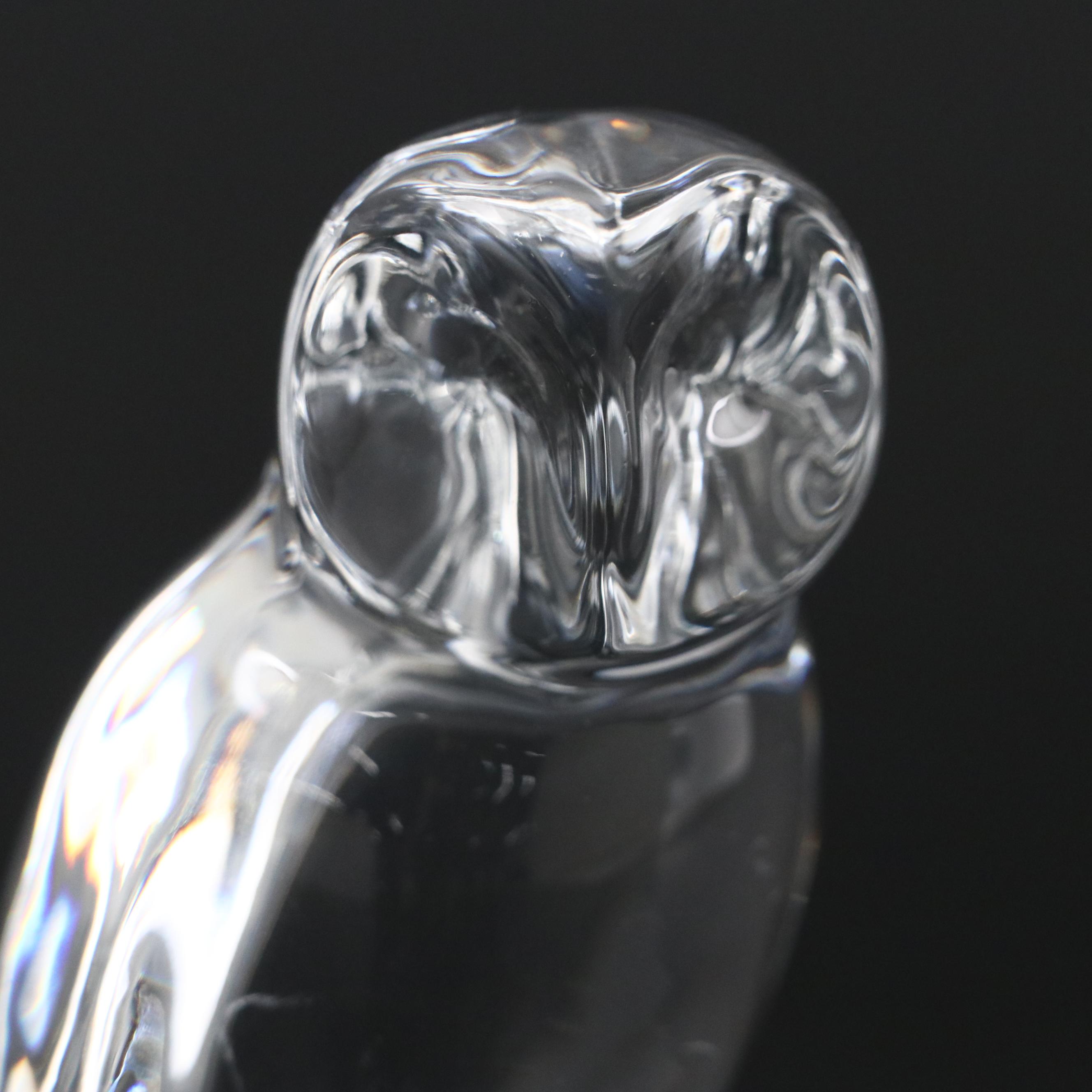 Baccarat Crystal Barn Owl Figurine