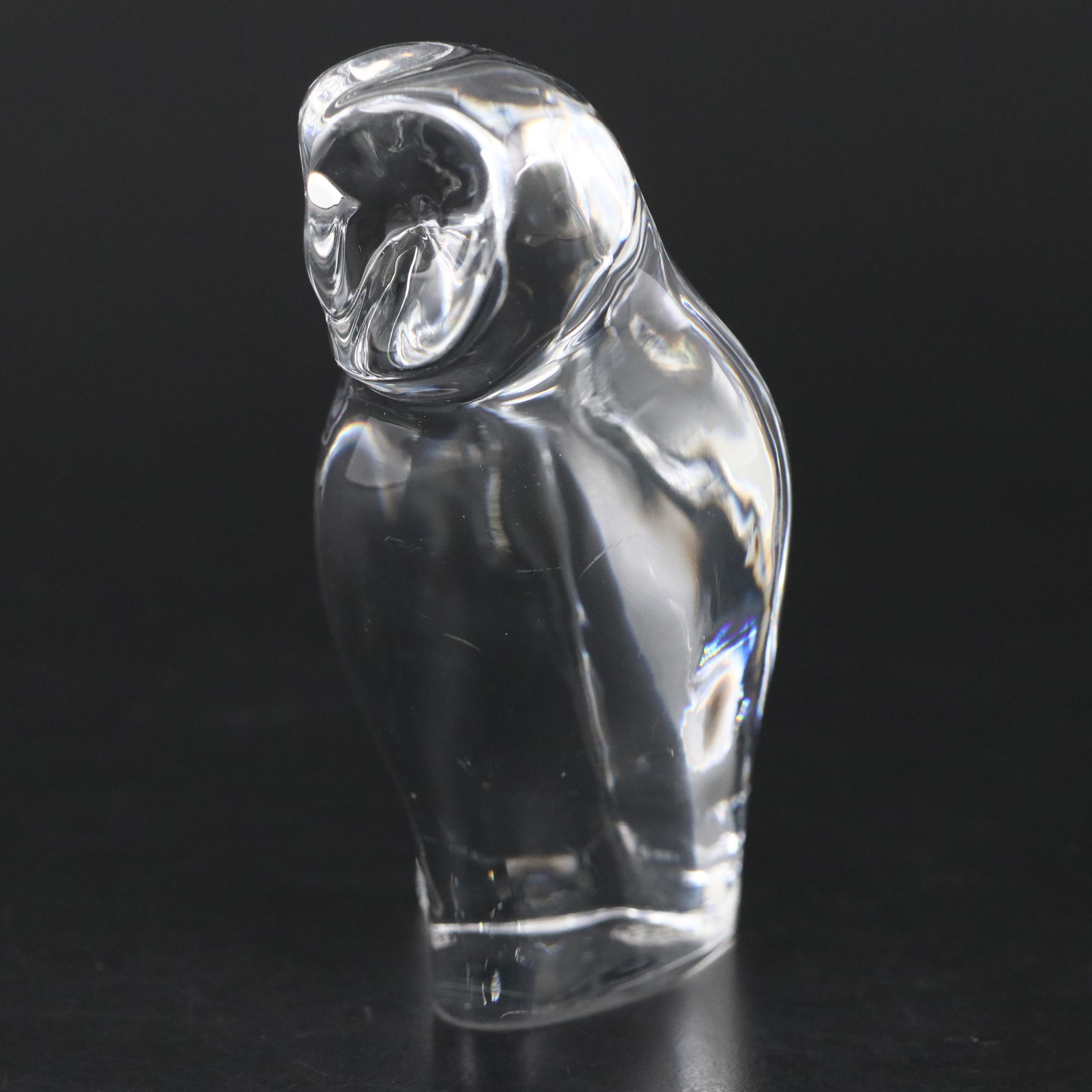 Baccarat Crystal Barn Owl Figurine