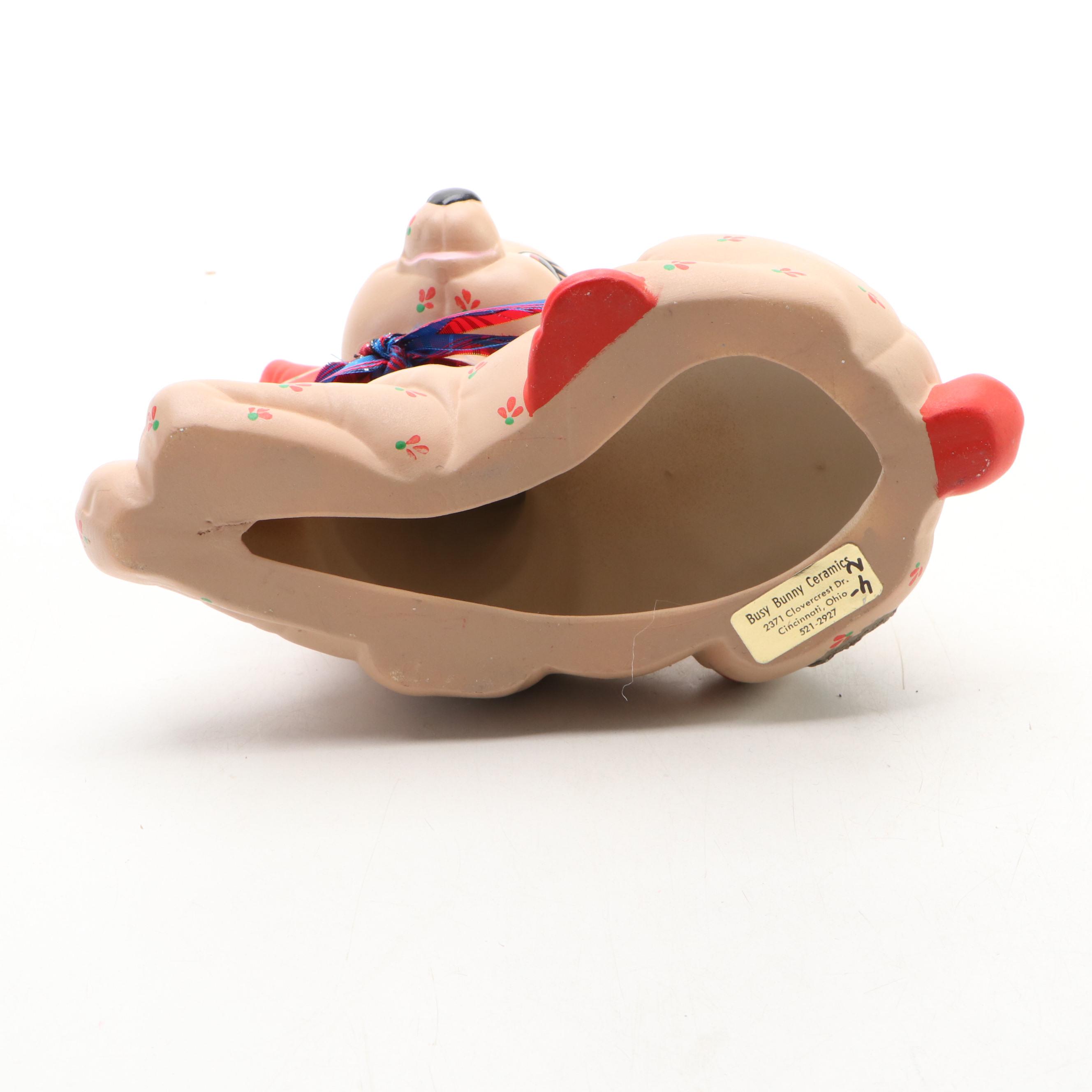 Kimple Ceramic Seated and Standing Reindeer Christmas Decorations, 1980s