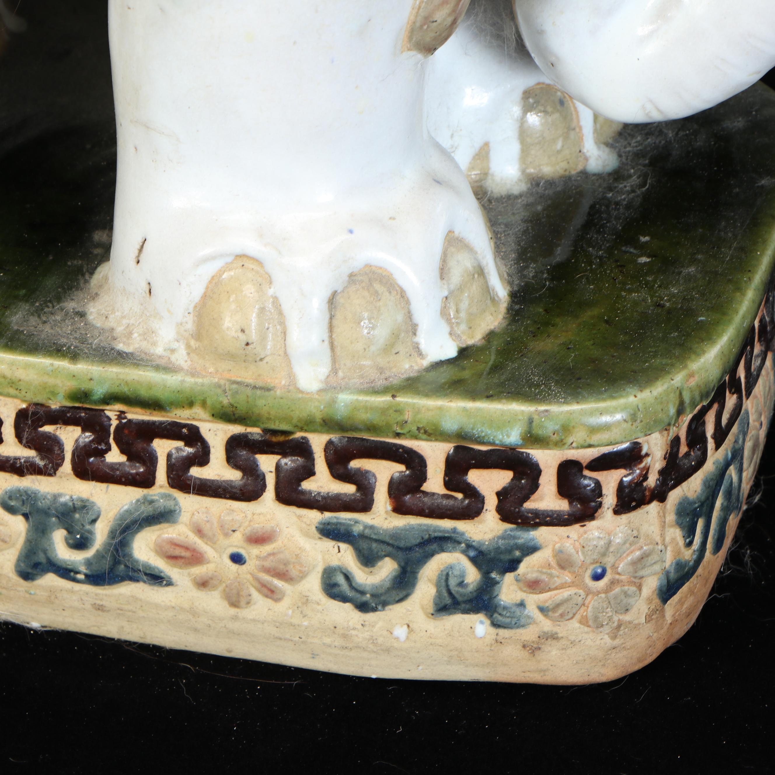 Vietnamese Polychrome Elephant Garden Stool