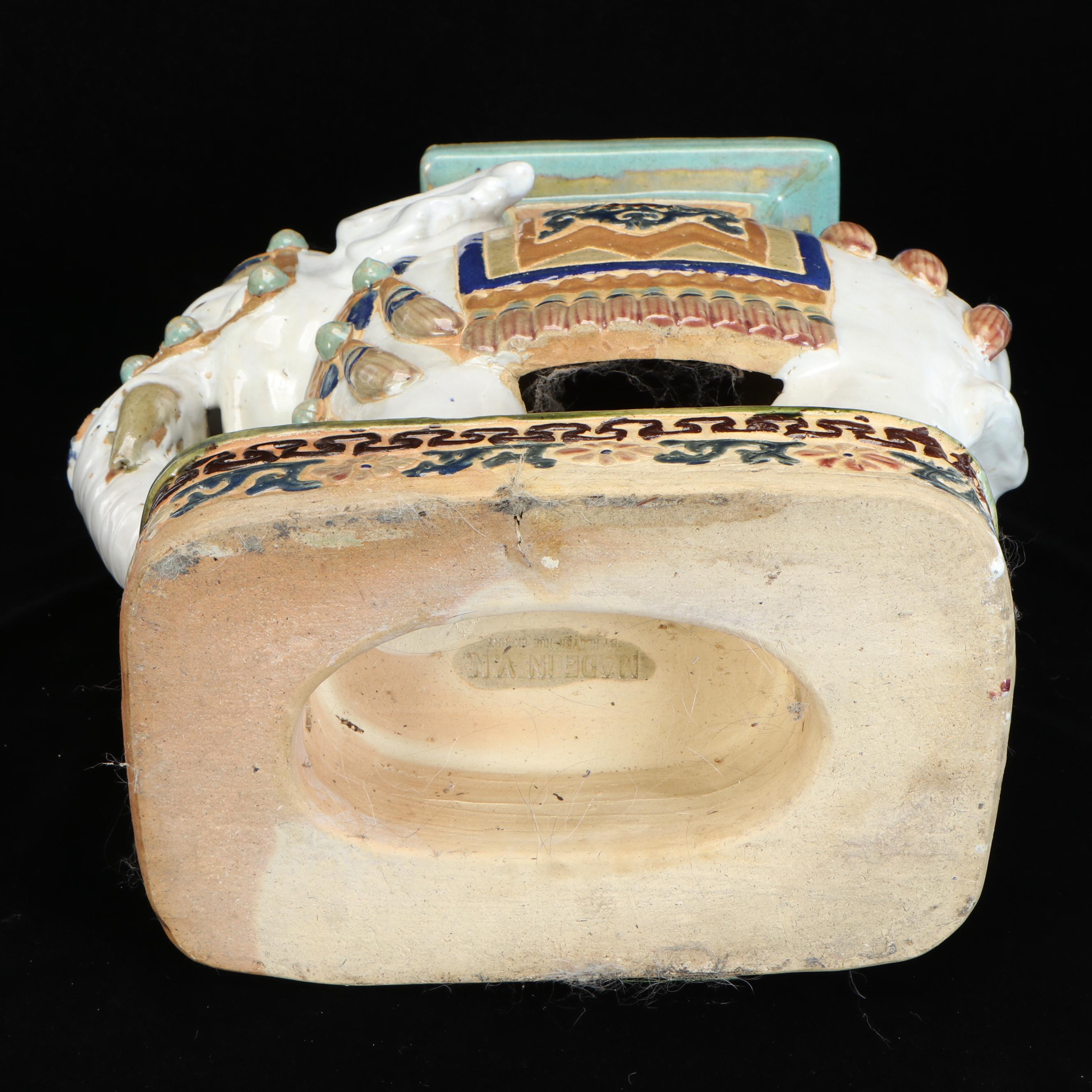 Vietnamese Polychrome Elephant Garden Stool