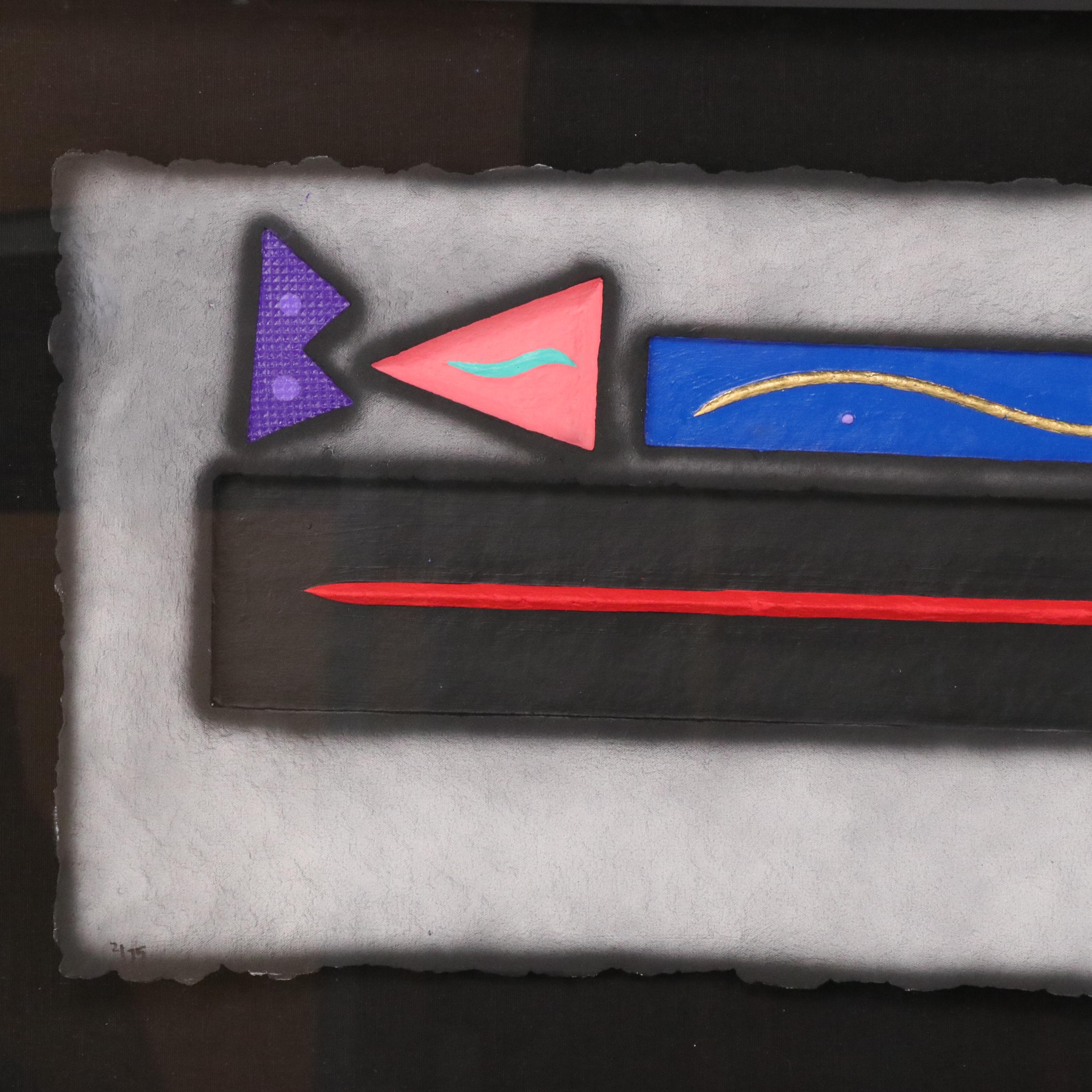 Neil Loeb Abstract Mixed Media Cast Paper, Late 20th Century