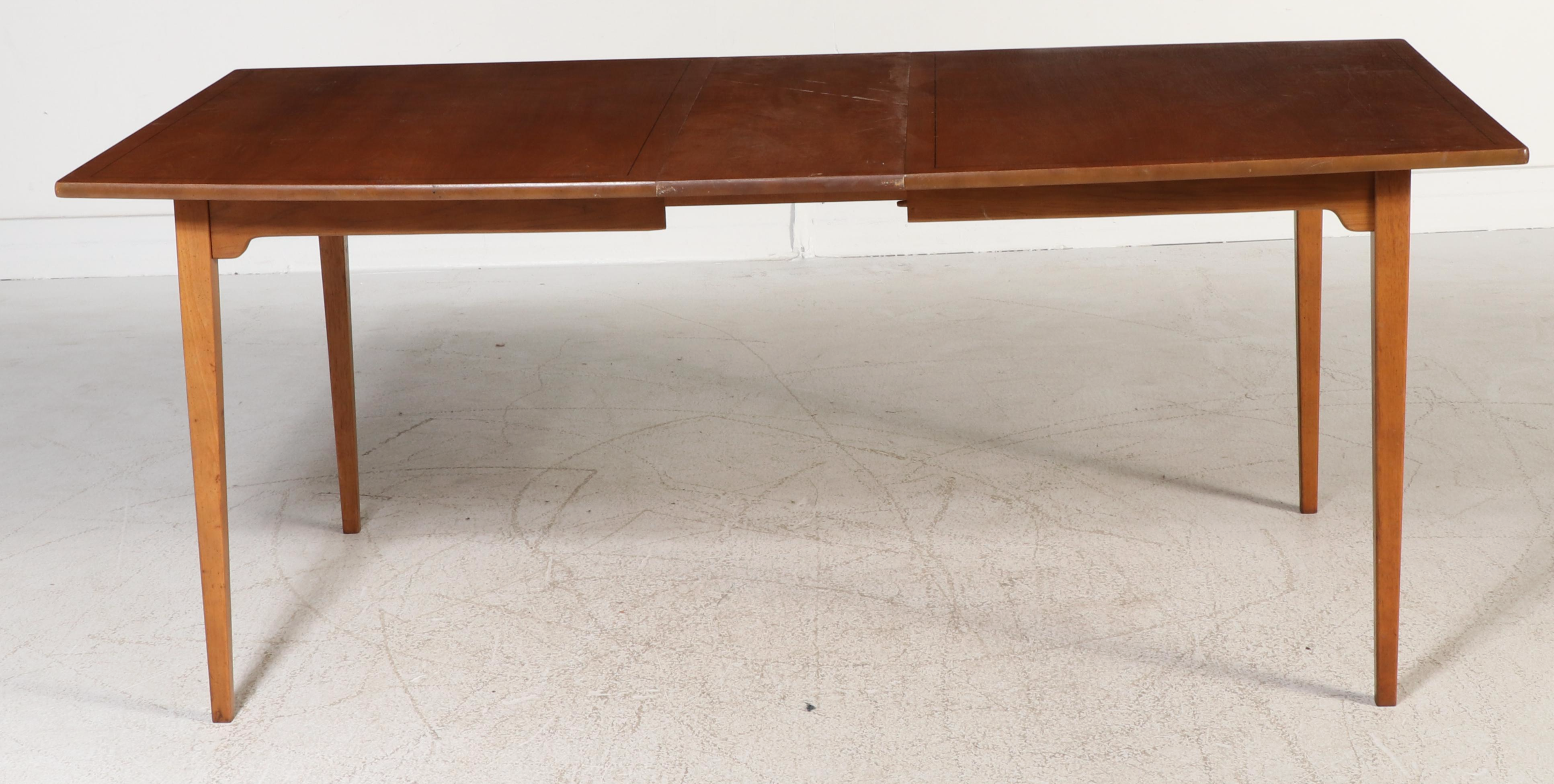 Mid Century Modern Walnut Dining Table and Eight Dining Chairs