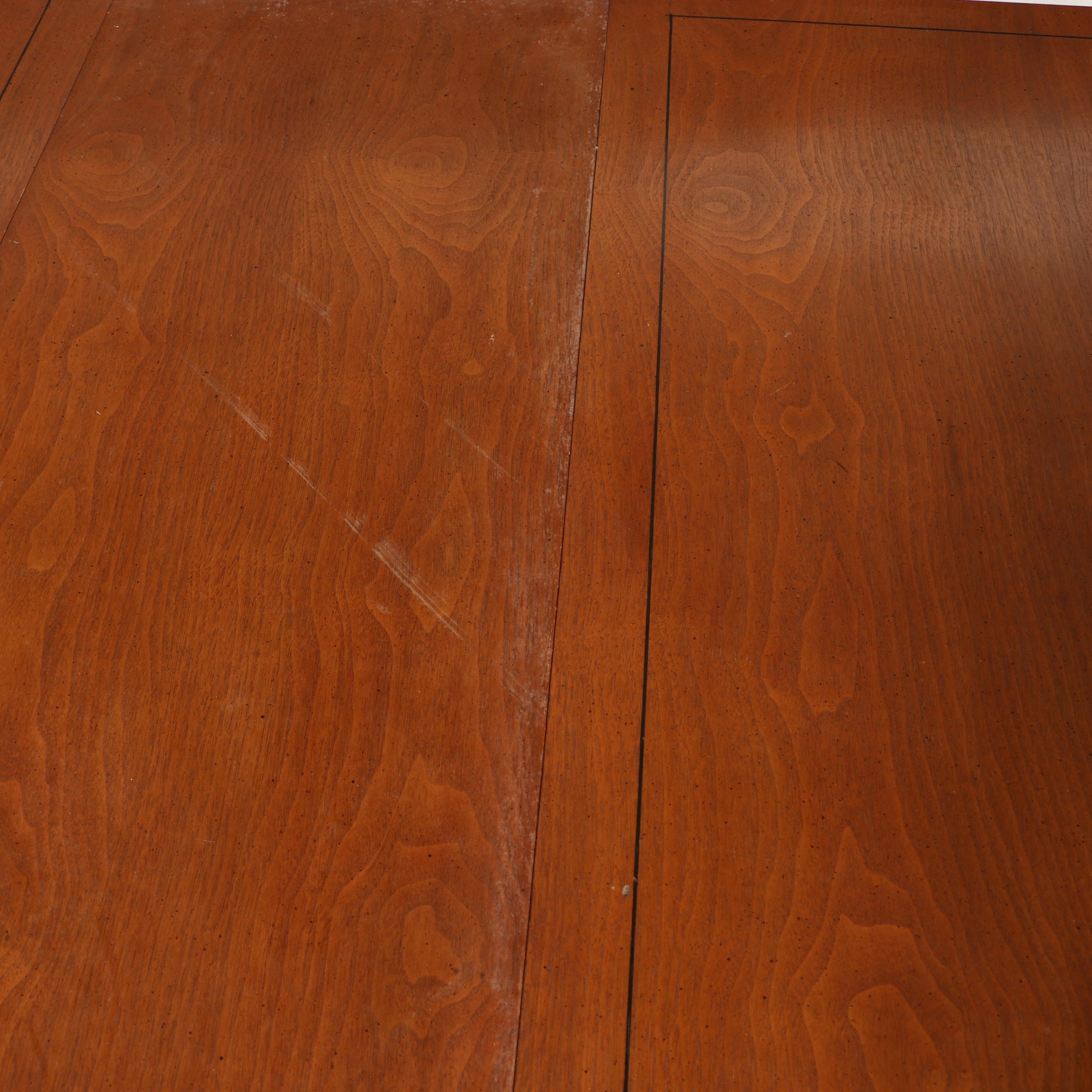 Mid Century Modern Walnut Dining Table and Eight Dining Chairs