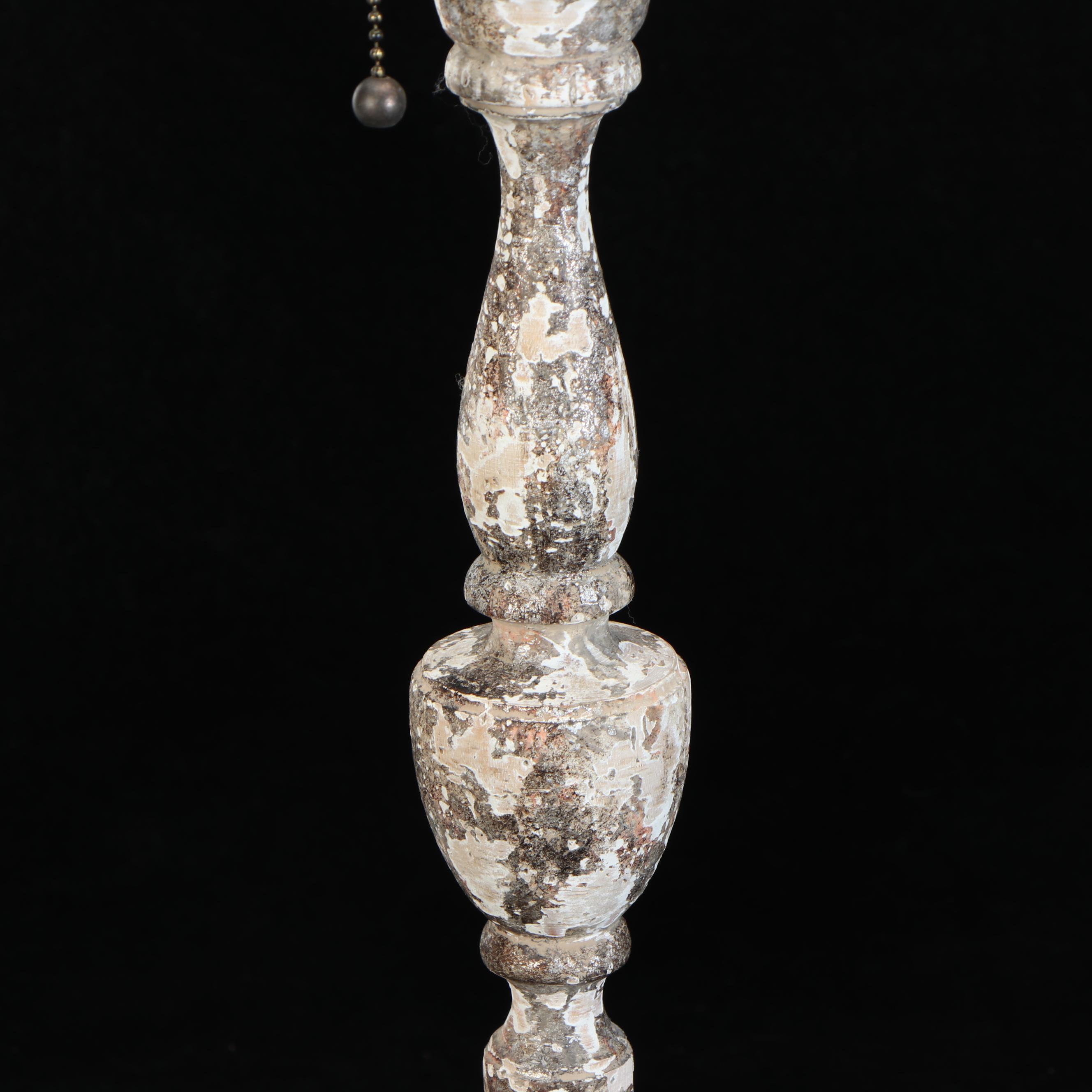 Aiden Grey "La Roche" Carved Wood Table Lamps on Crystal Bases