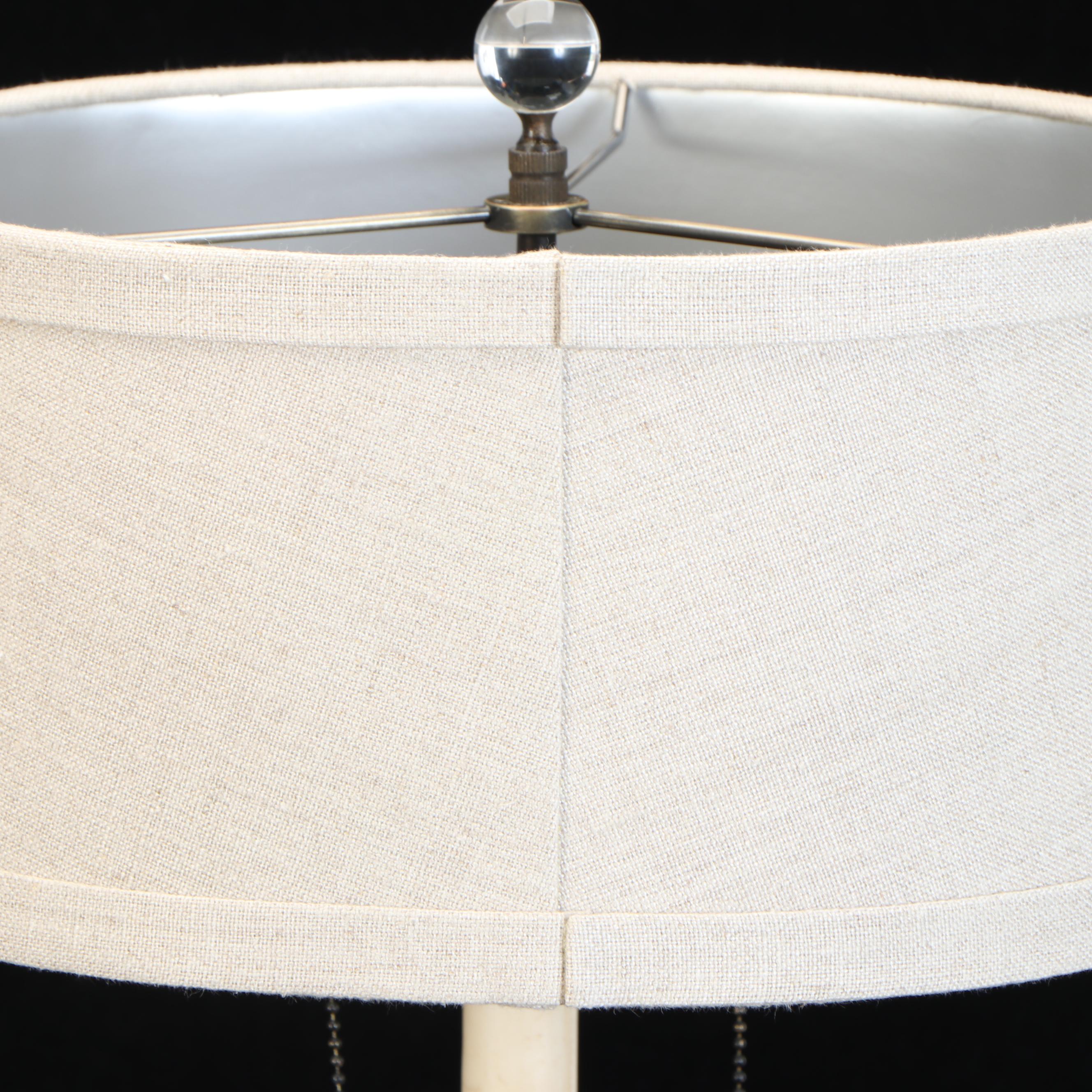 Aiden Grey "La Roche" Carved Wood Table Lamps on Crystal Bases