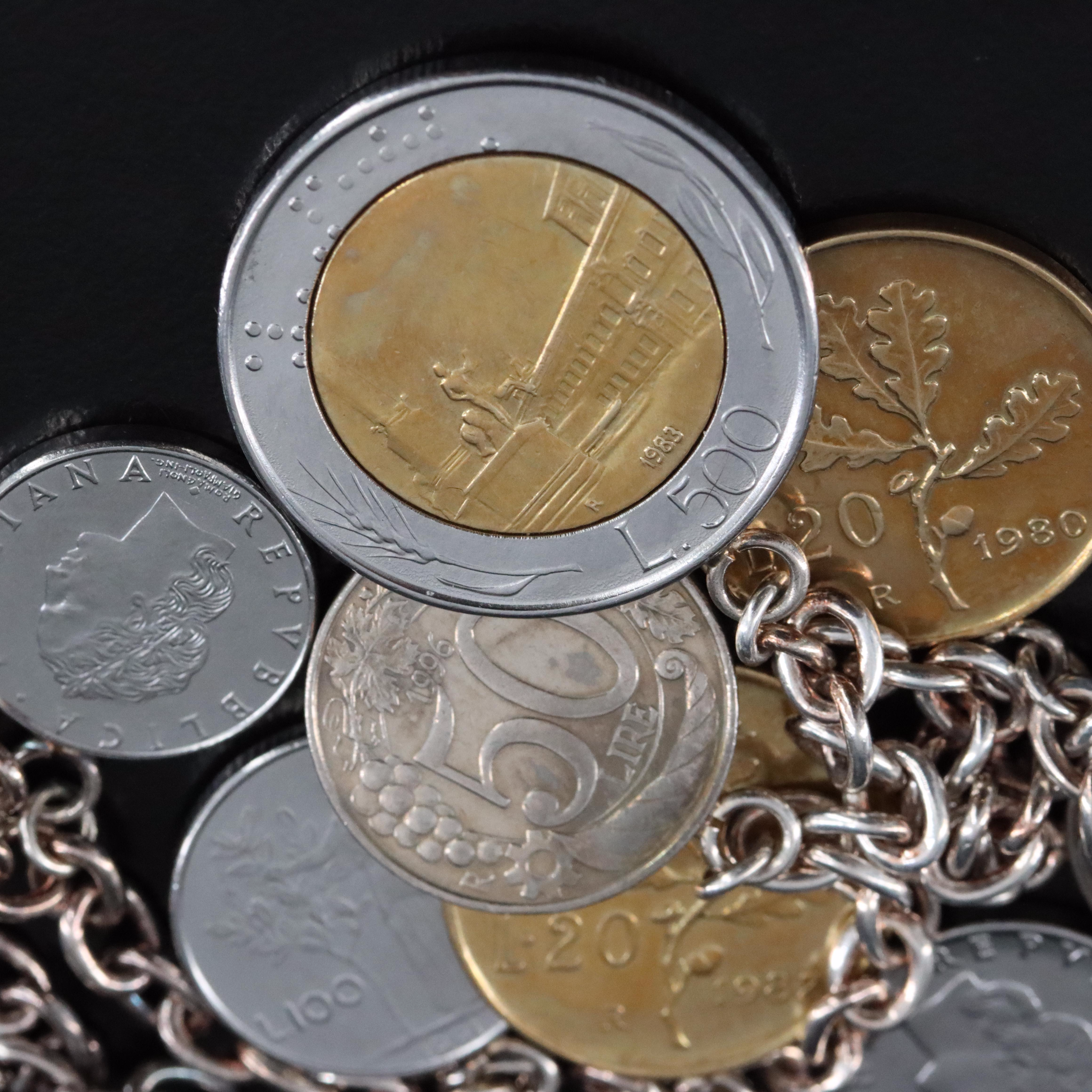 Sterling Italian Lira Coin Necklace