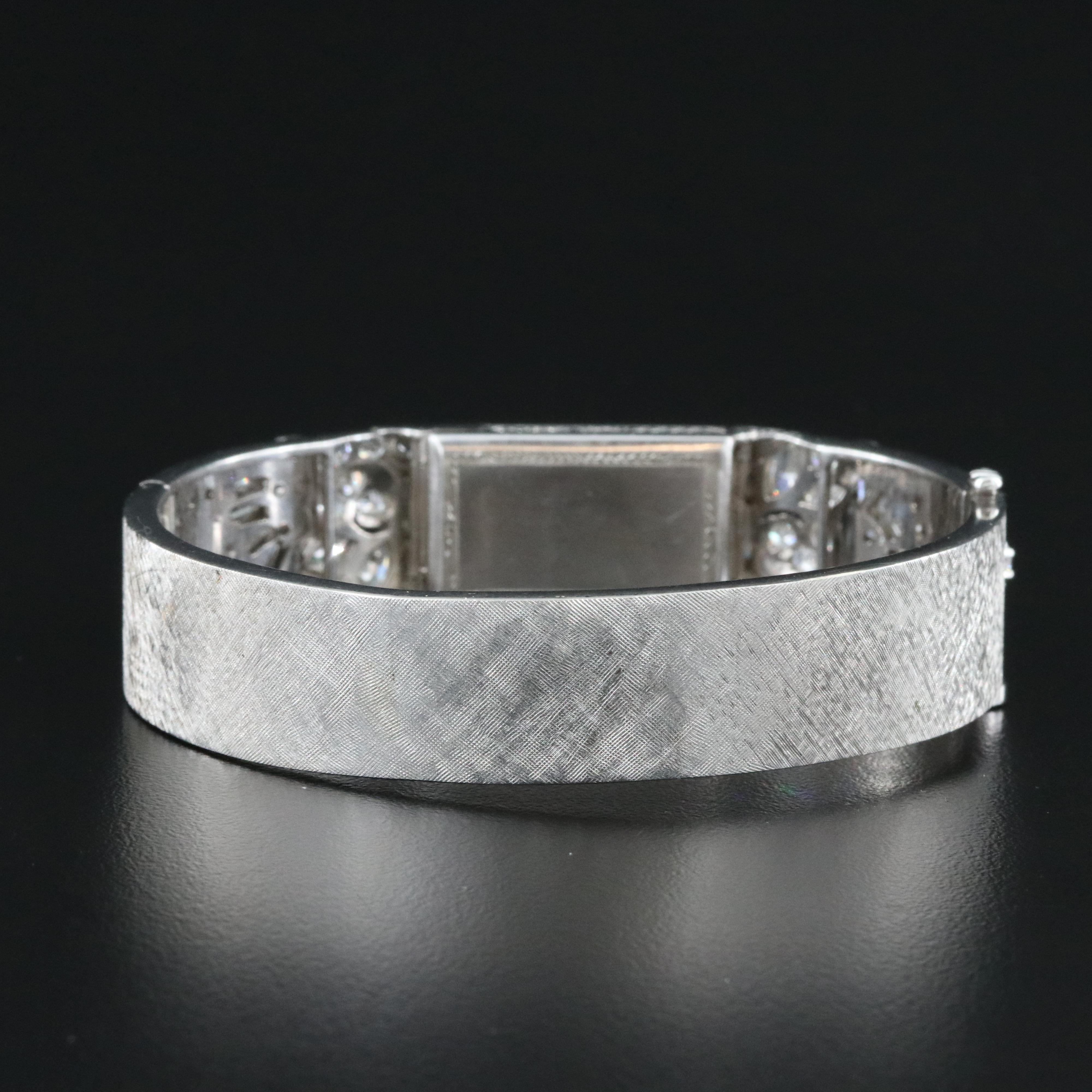 Platinum and 14K Black Onyx and Diamond Bangle