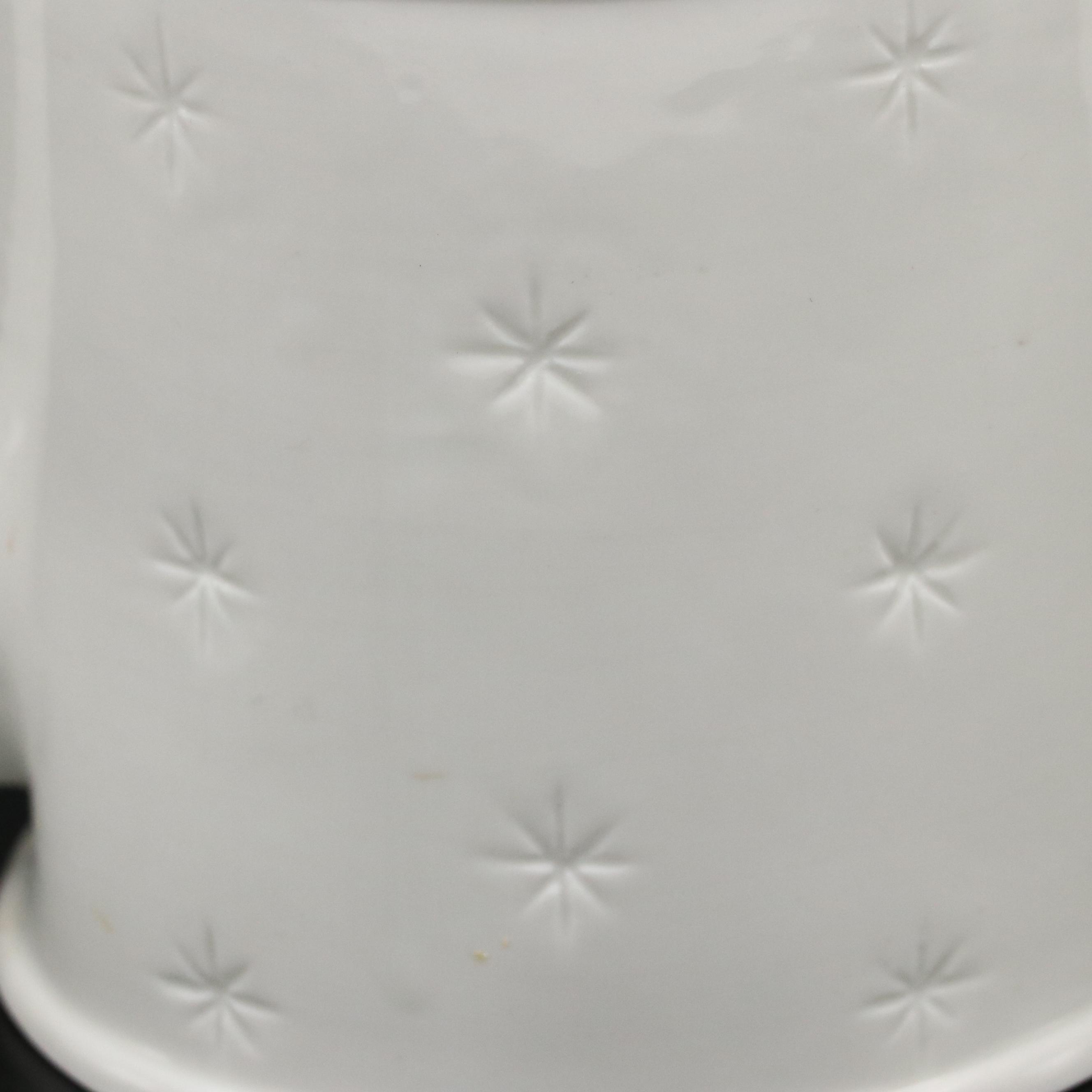 Snowflake Motif White Ceramic Teapot by Alix D. Reynis of Paris