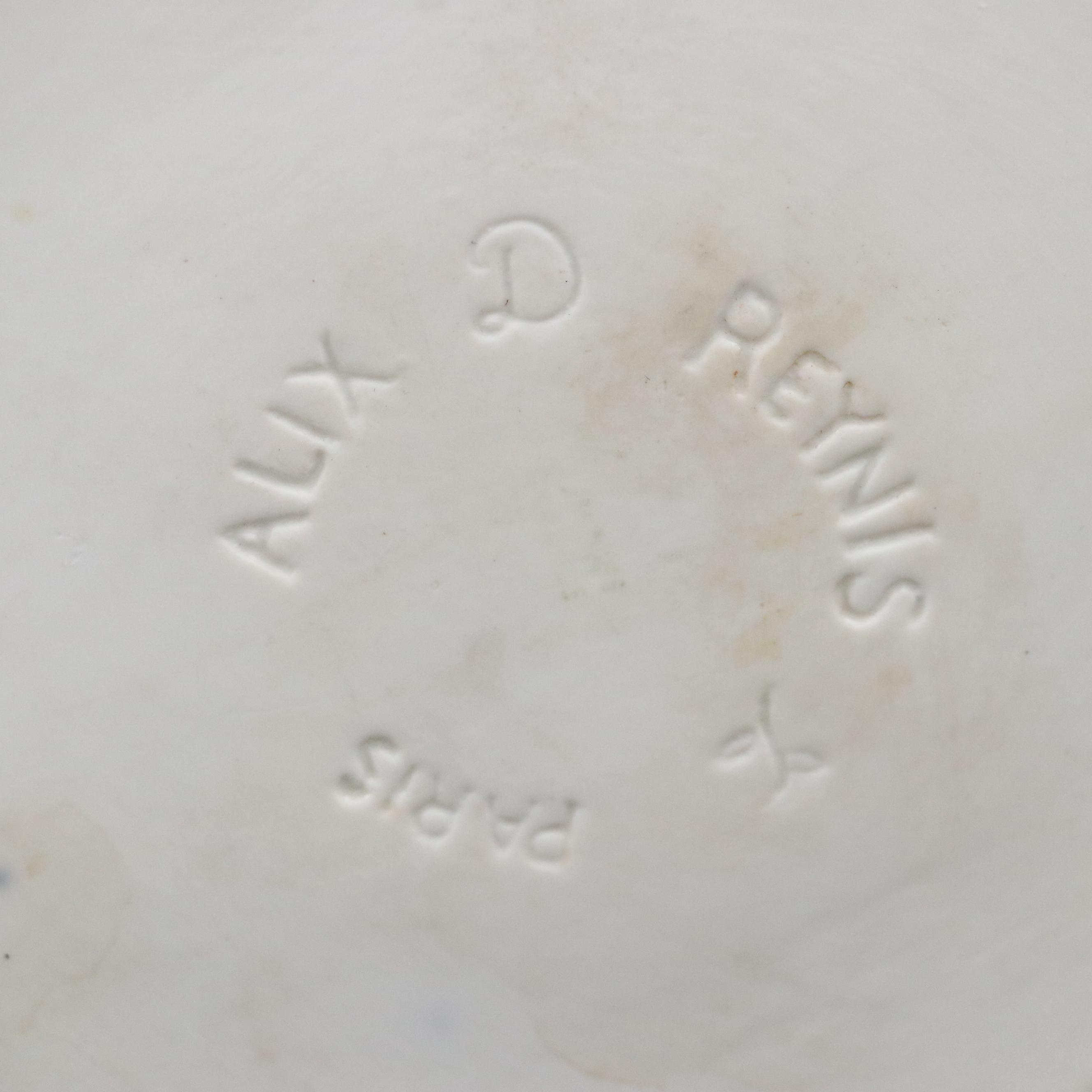 Snowflake Motif White Ceramic Teapot by Alix D. Reynis of Paris