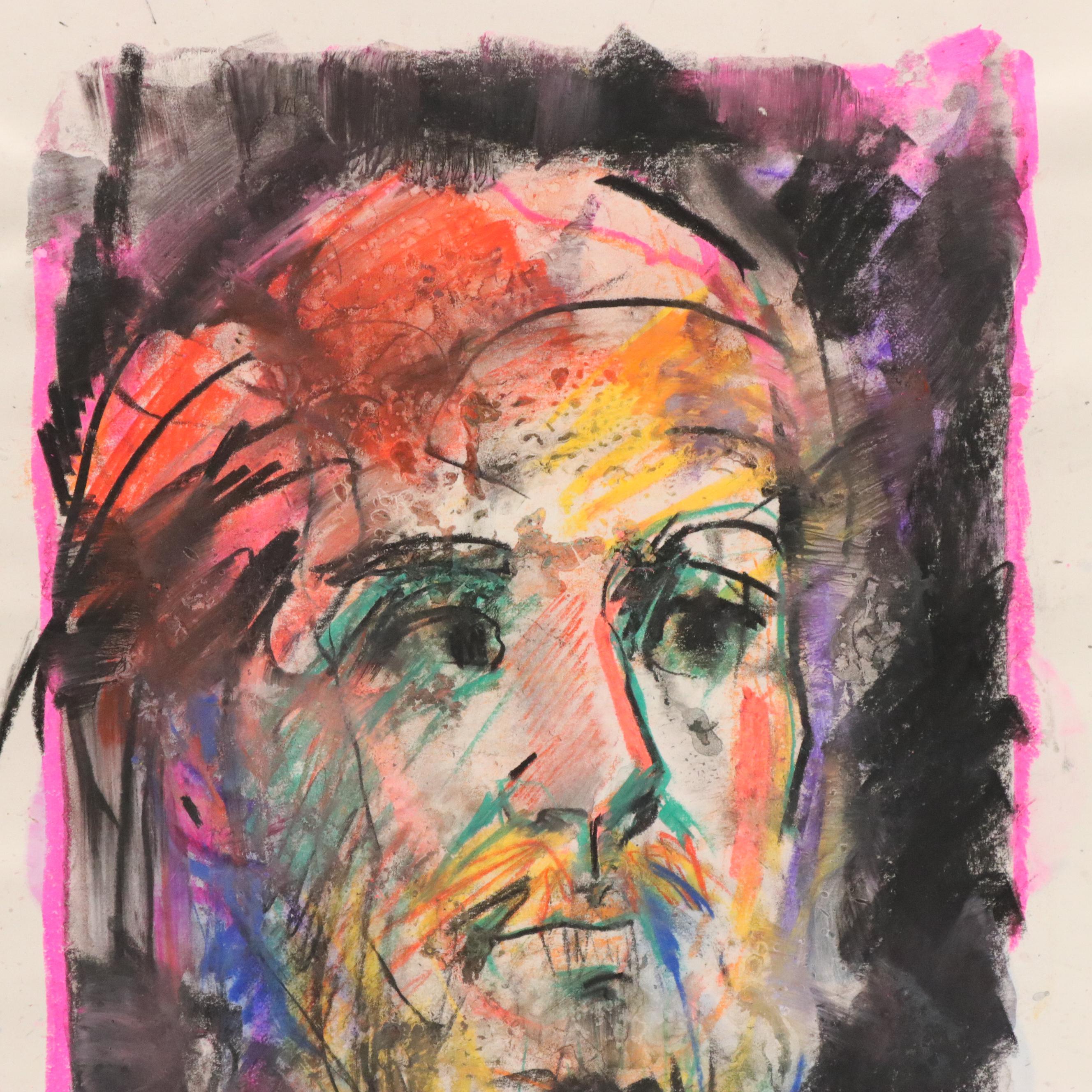 Jack Meanwell Portrait Pastel Drawing, 1982