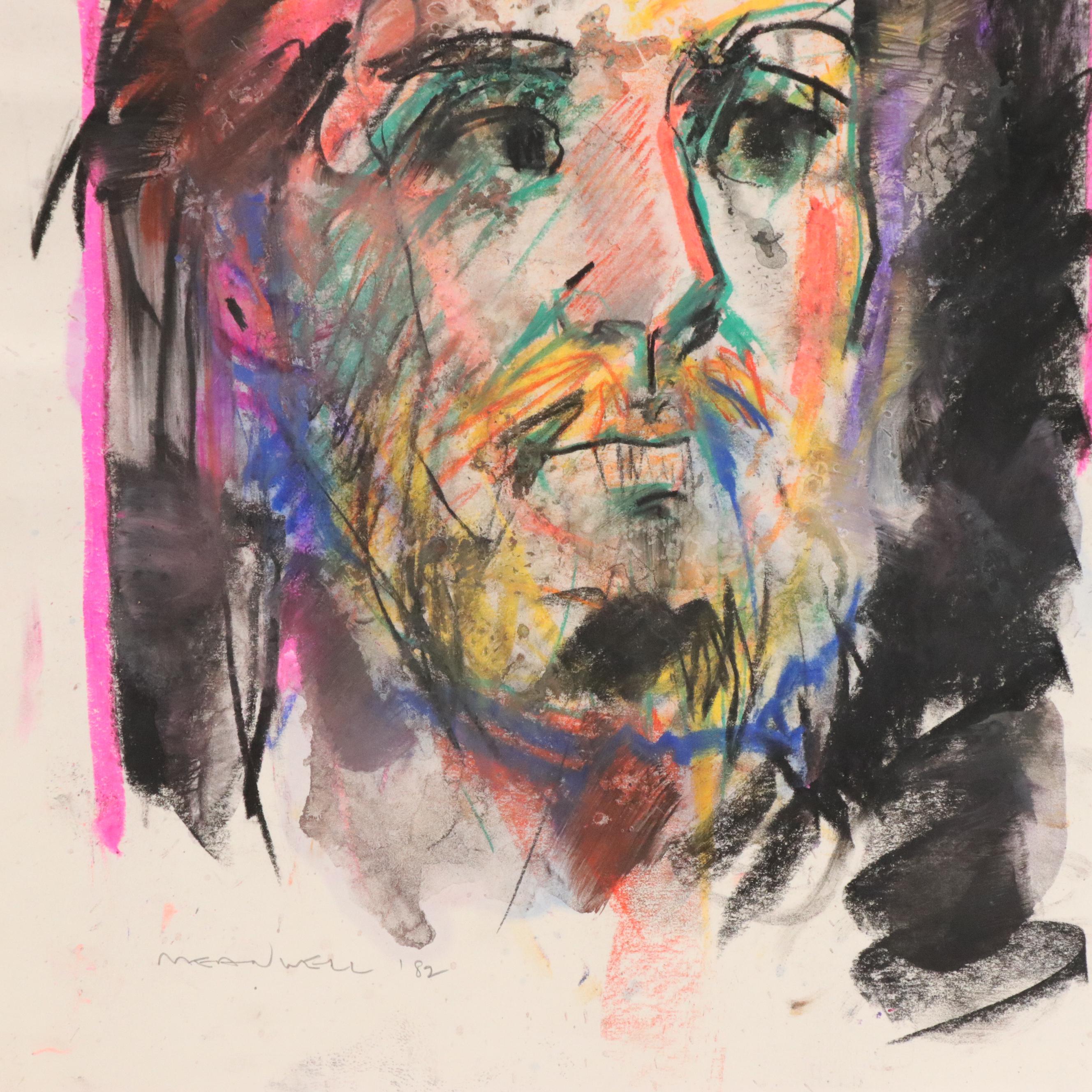 Jack Meanwell Portrait Pastel Drawing, 1982