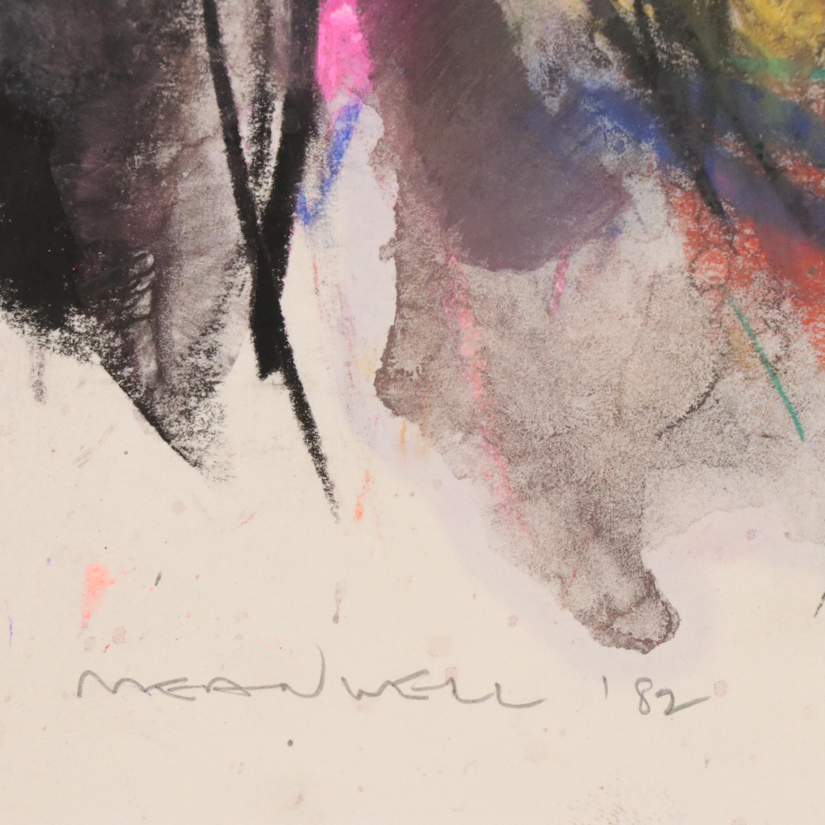 Jack Meanwell Portrait Pastel Drawing, 1982