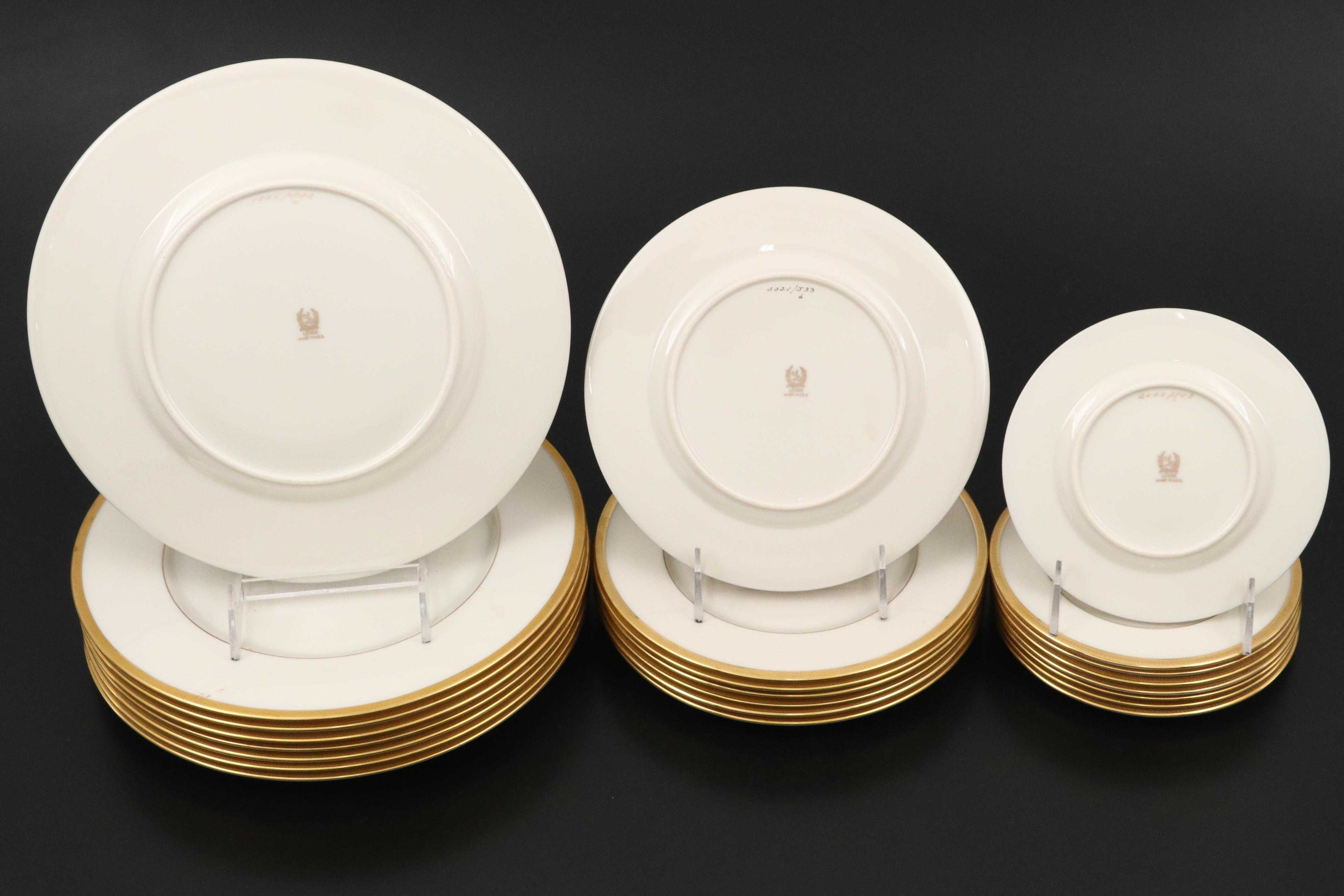 Lenox "Aristocrat" with Other Gilt Rim Dinnerware, Mid to Late 20th Century