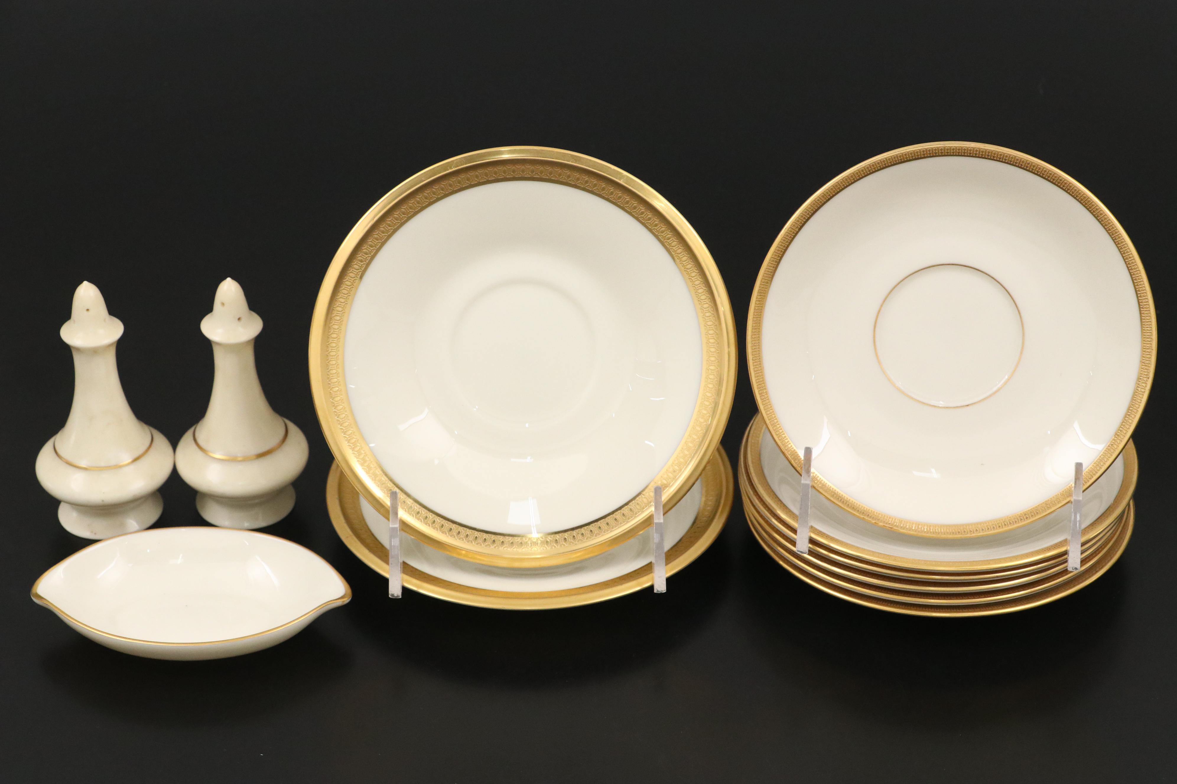 Lenox "Aristocrat" with Other Gilt Rim Dinnerware, Mid to Late 20th Century