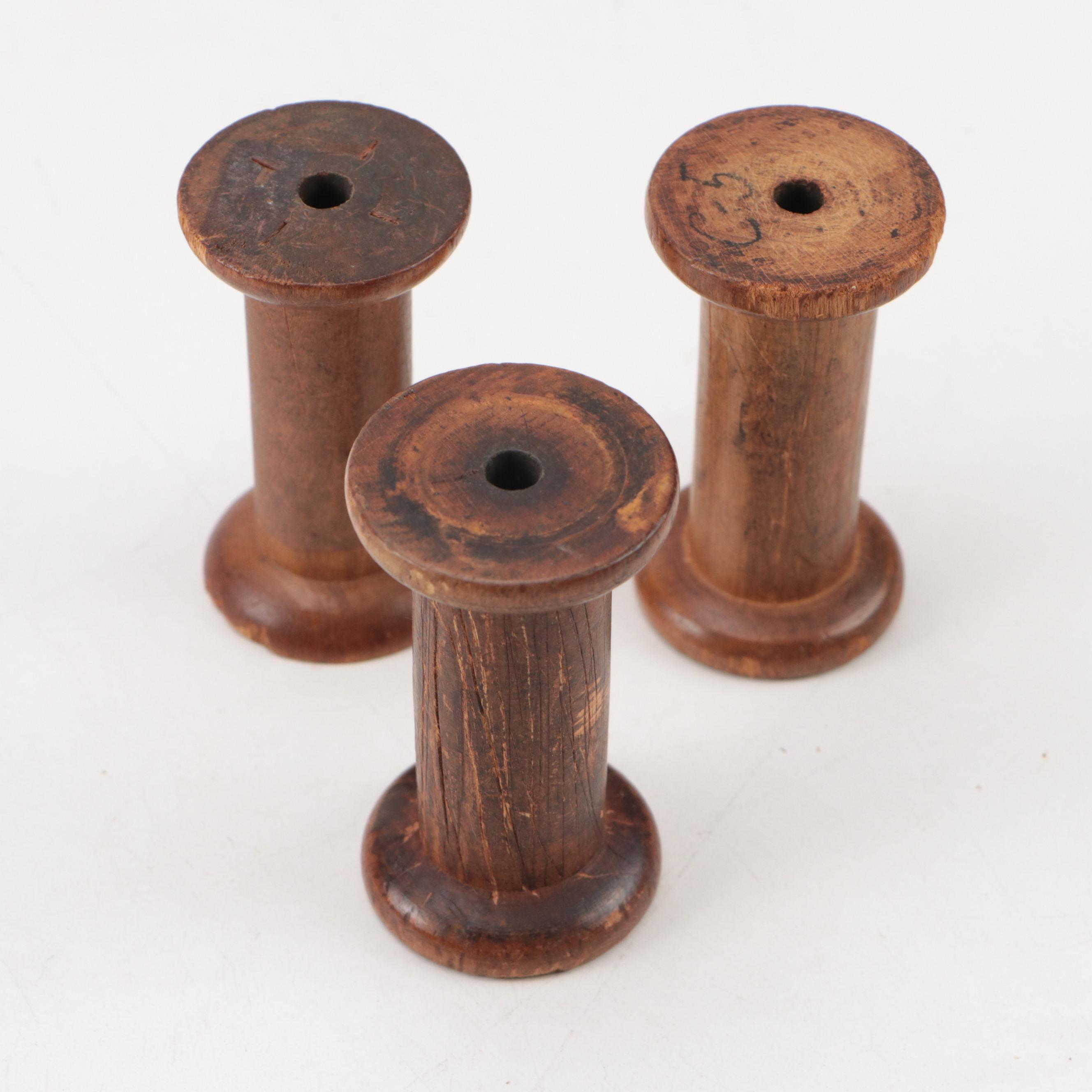 D.H. Fargo & Co. Leather Baby Boots, ARI Rubber Dolls, and Wooden Bobbins