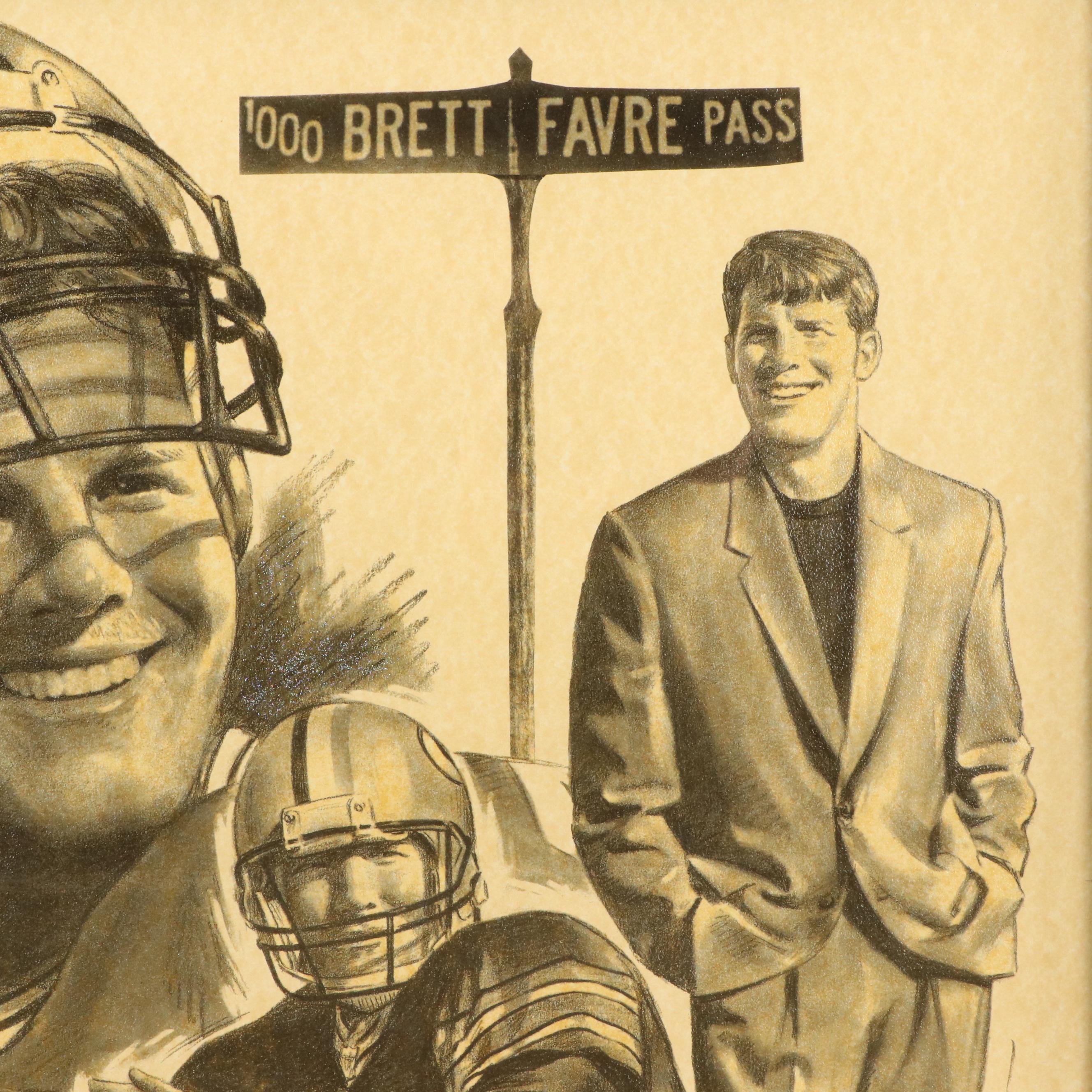 Brett Favre Signed Limited Edition "4-Ever Favre" Printer Proof Football Print