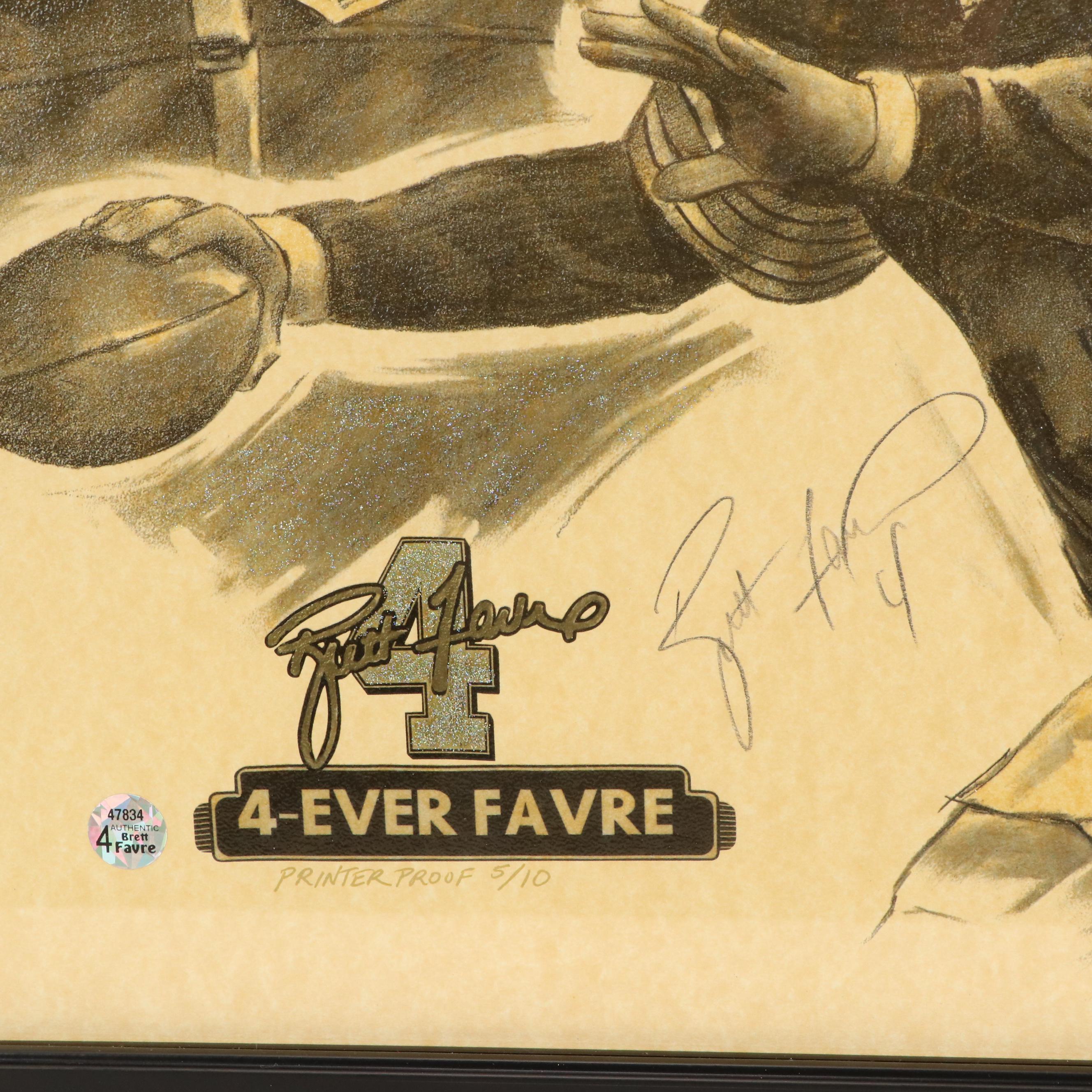 Brett Favre Signed Limited Edition "4-Ever Favre" Printer Proof Football Print