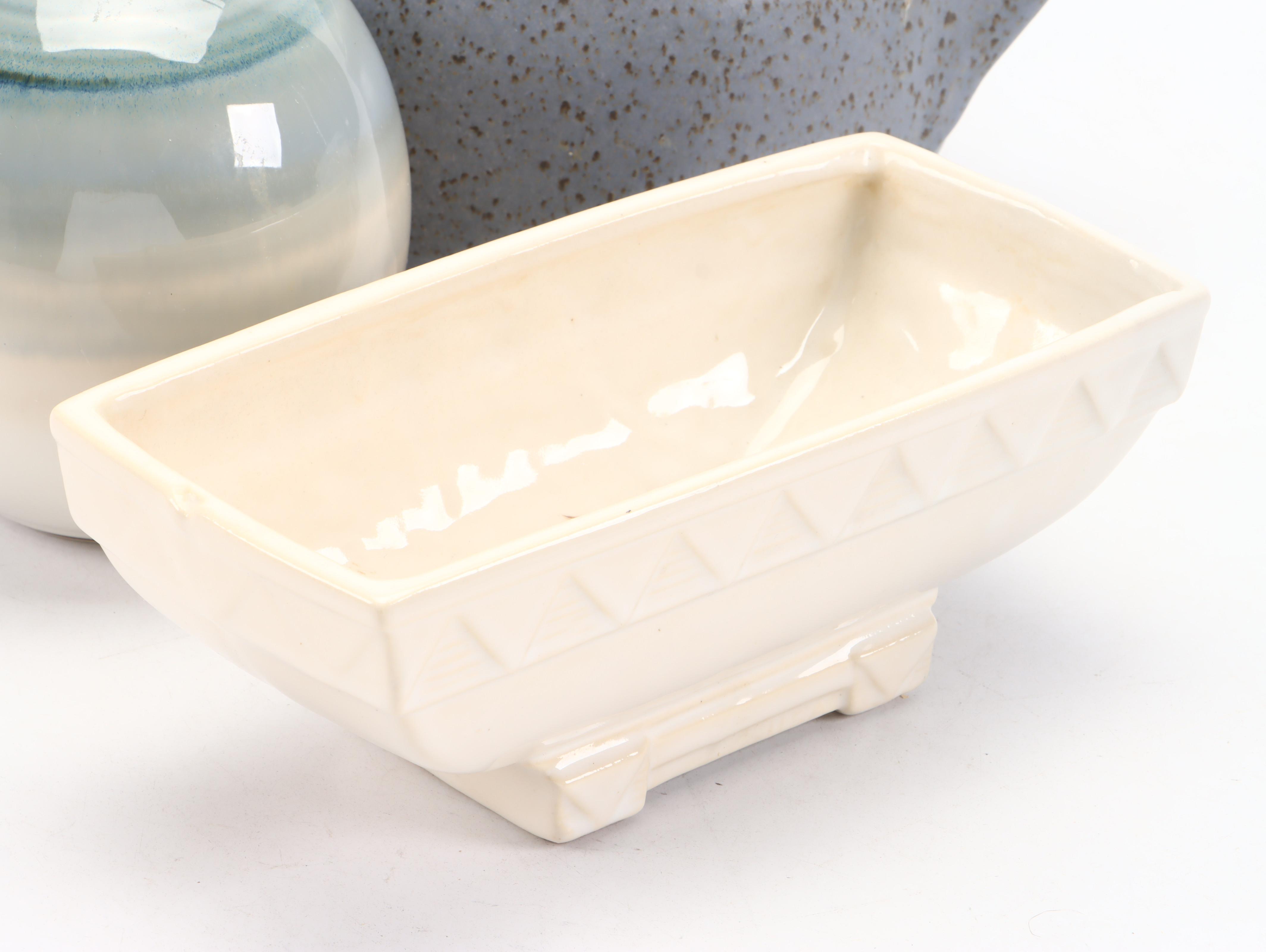 Pittis Ceramic Lidded Bowl with William Bill Pitney Glazed Ceramic Vase and More