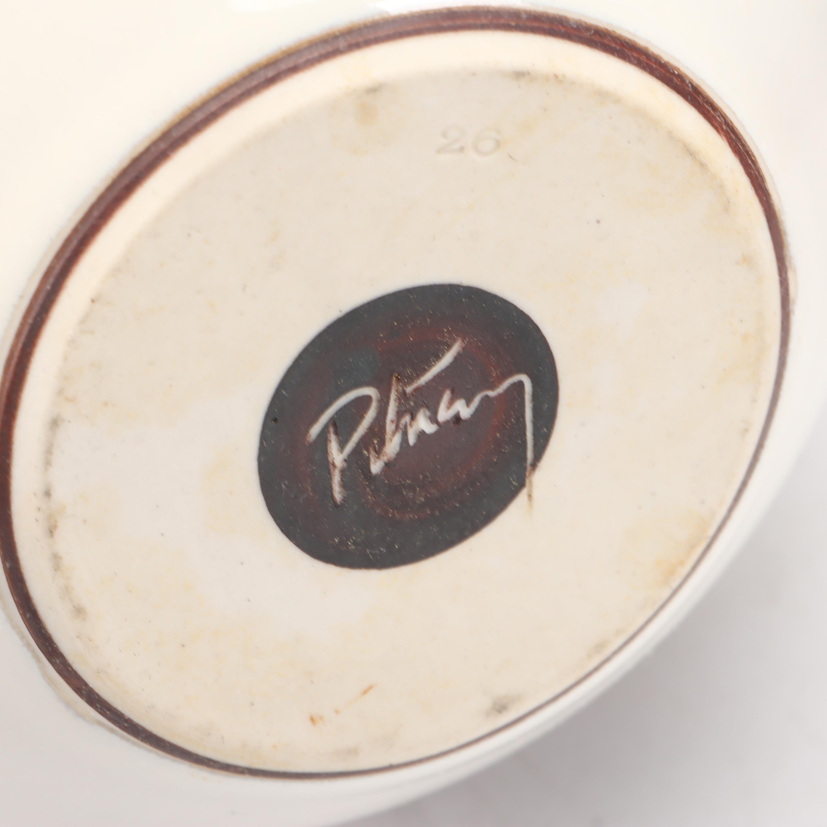 Pittis Ceramic Lidded Bowl with William Bill Pitney Glazed Ceramic Vase and More