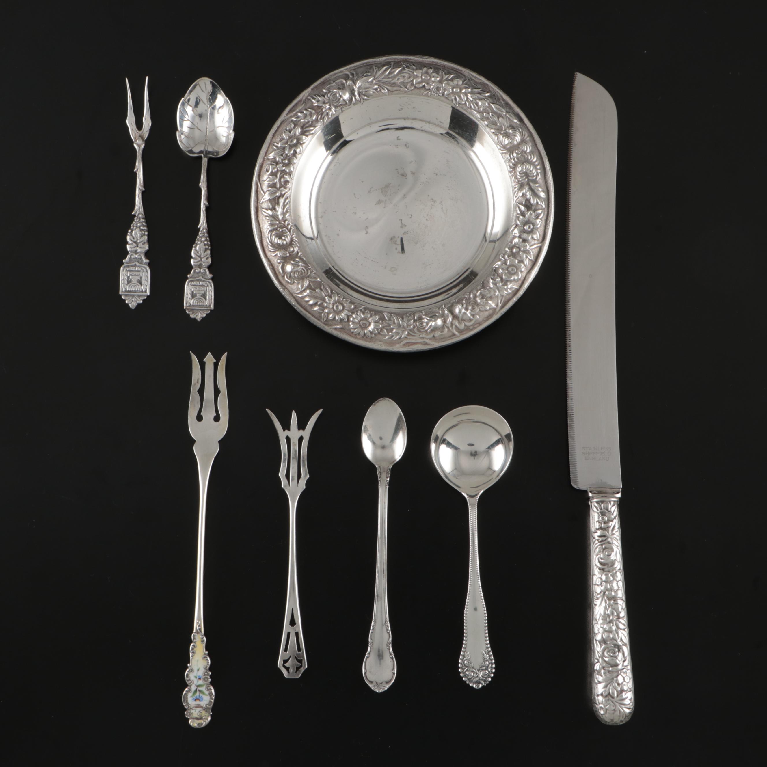 S. Kirk & Son Sterling Silver Dish with R. Blackinton Co. and Other Utensils