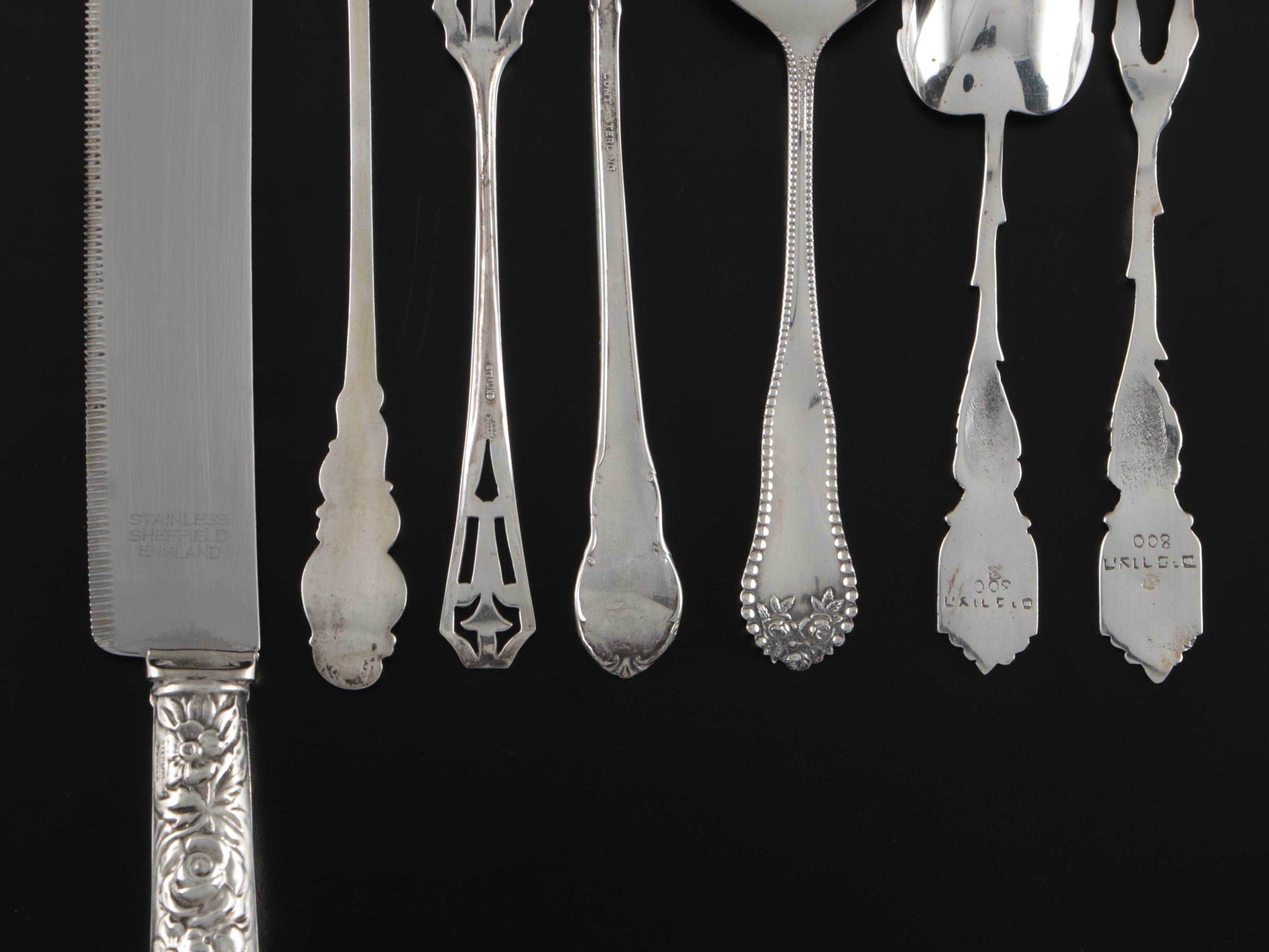 S. Kirk & Son Sterling Silver Dish with R. Blackinton Co. and Other Utensils