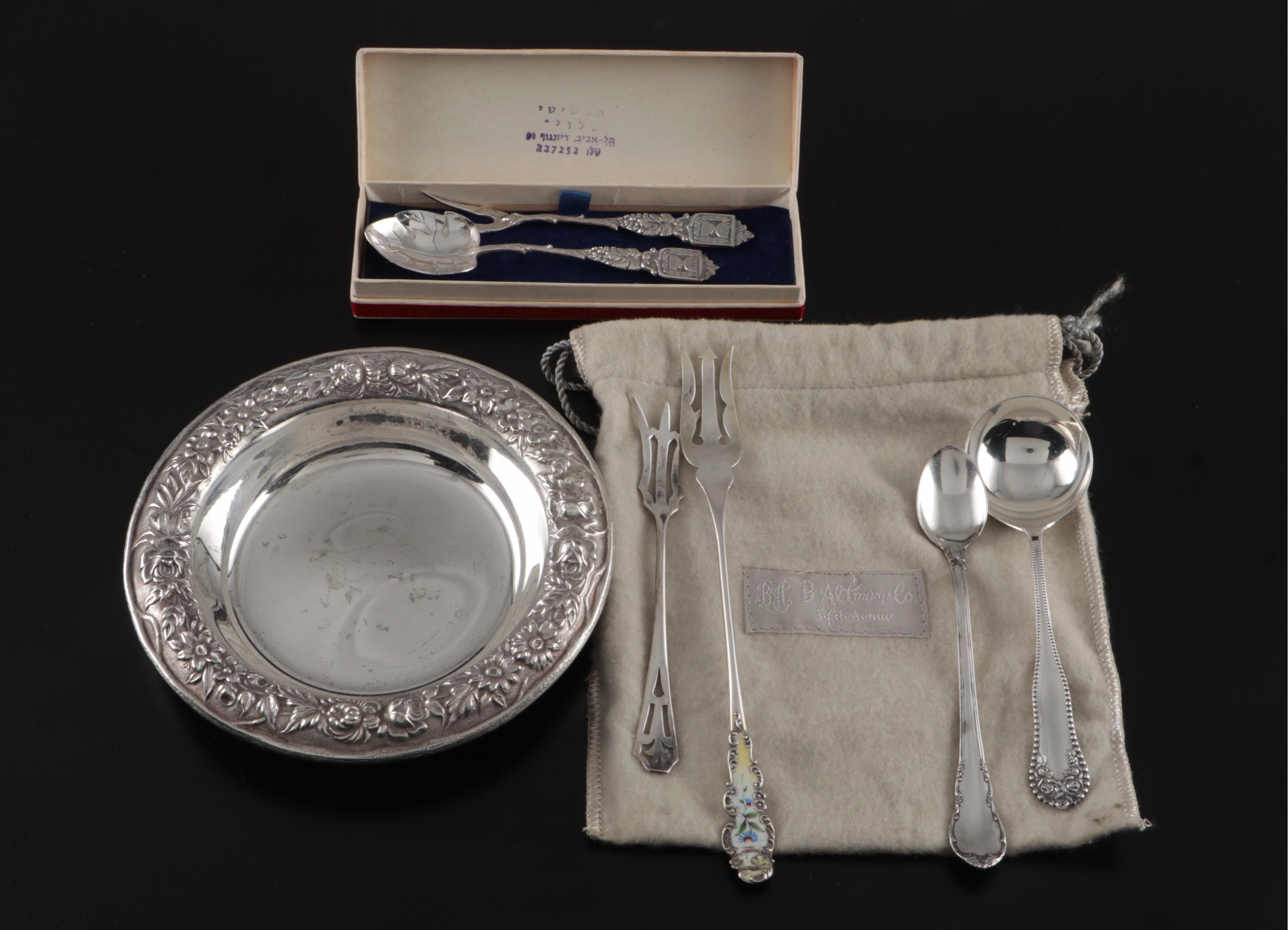 S. Kirk & Son Sterling Silver Dish with R. Blackinton Co. and Other Utensils