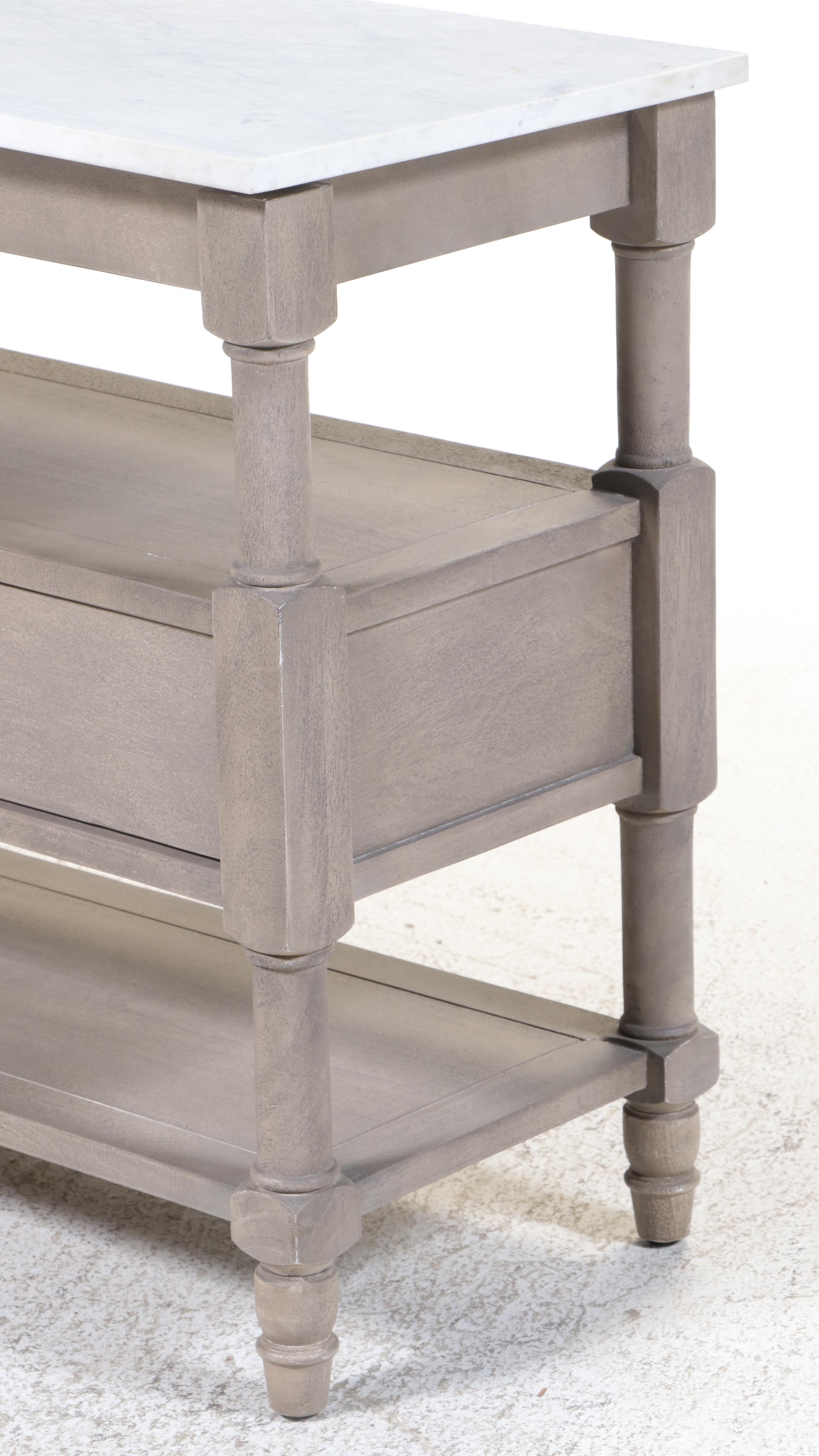 Pottery Barn "Alexandra" Marble Top Wood Console Table