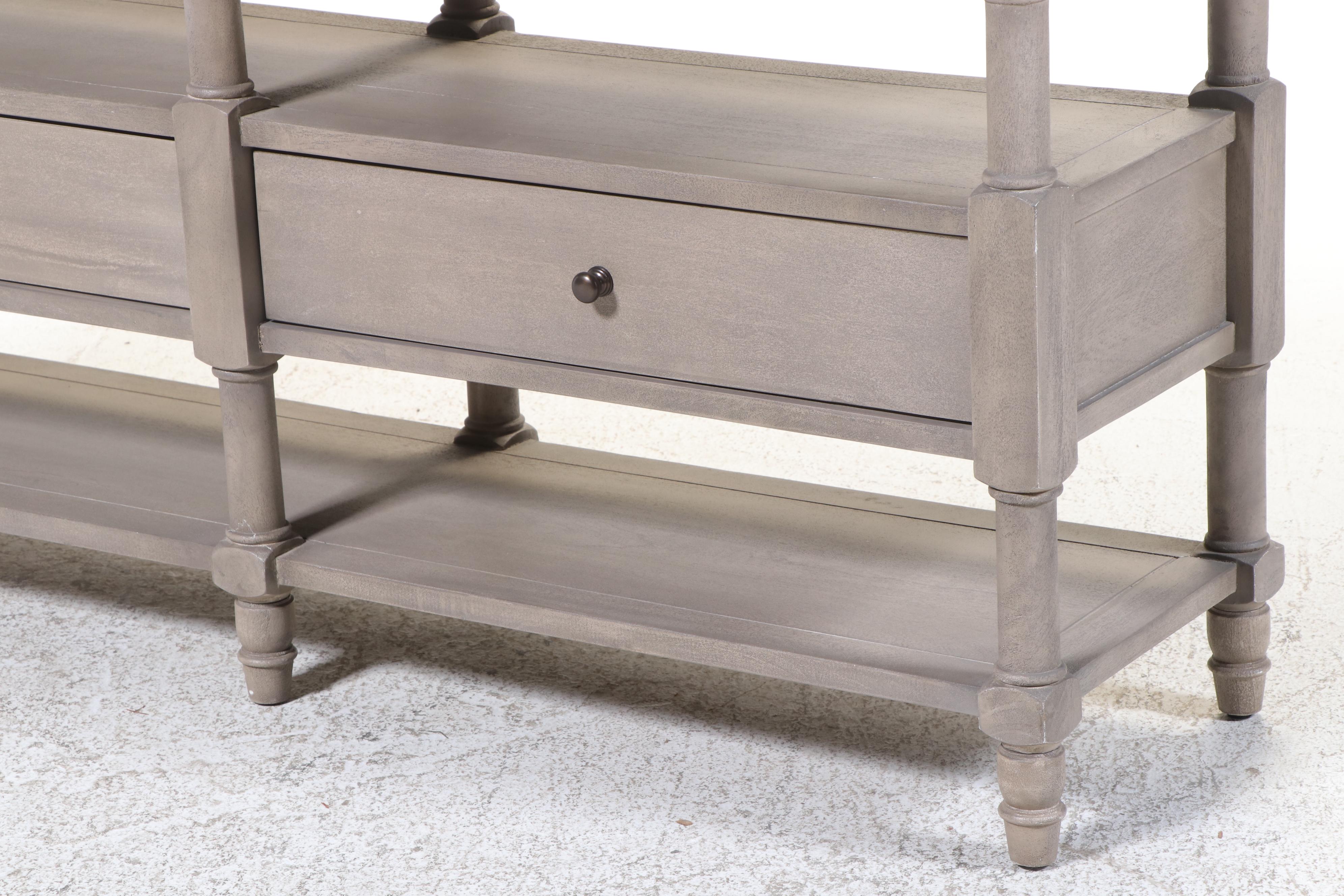 Pottery Barn "Alexandra" Marble Top Wood Console Table