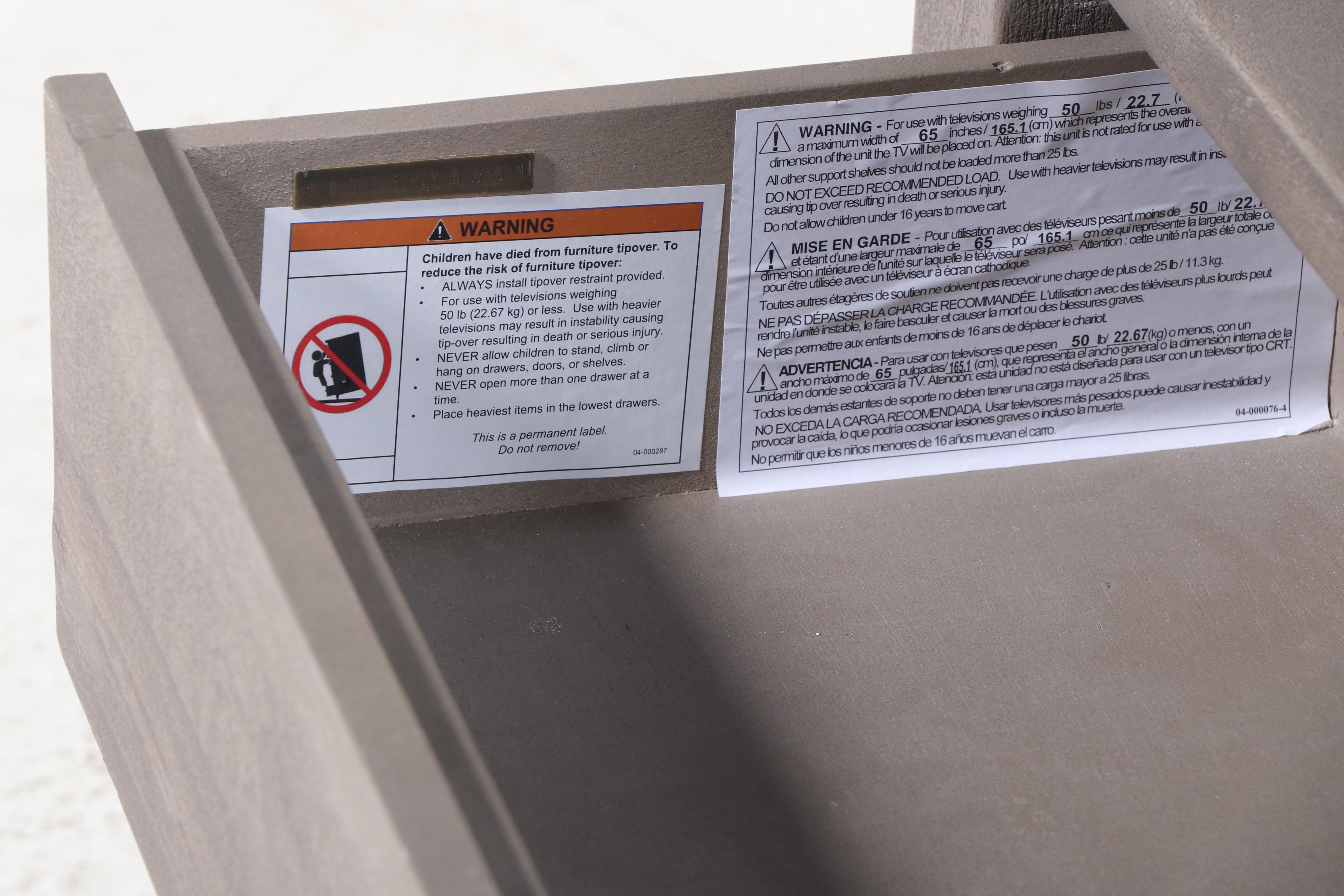 Pottery Barn "Alexandra" Marble Top Wood Console Table