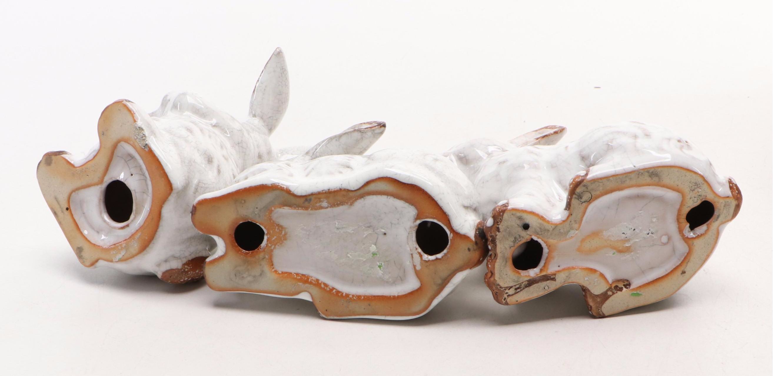 Fitz & Floyd "Bunny Hollow" Porcelain Lidded Jar with Other Rabbit Figurines