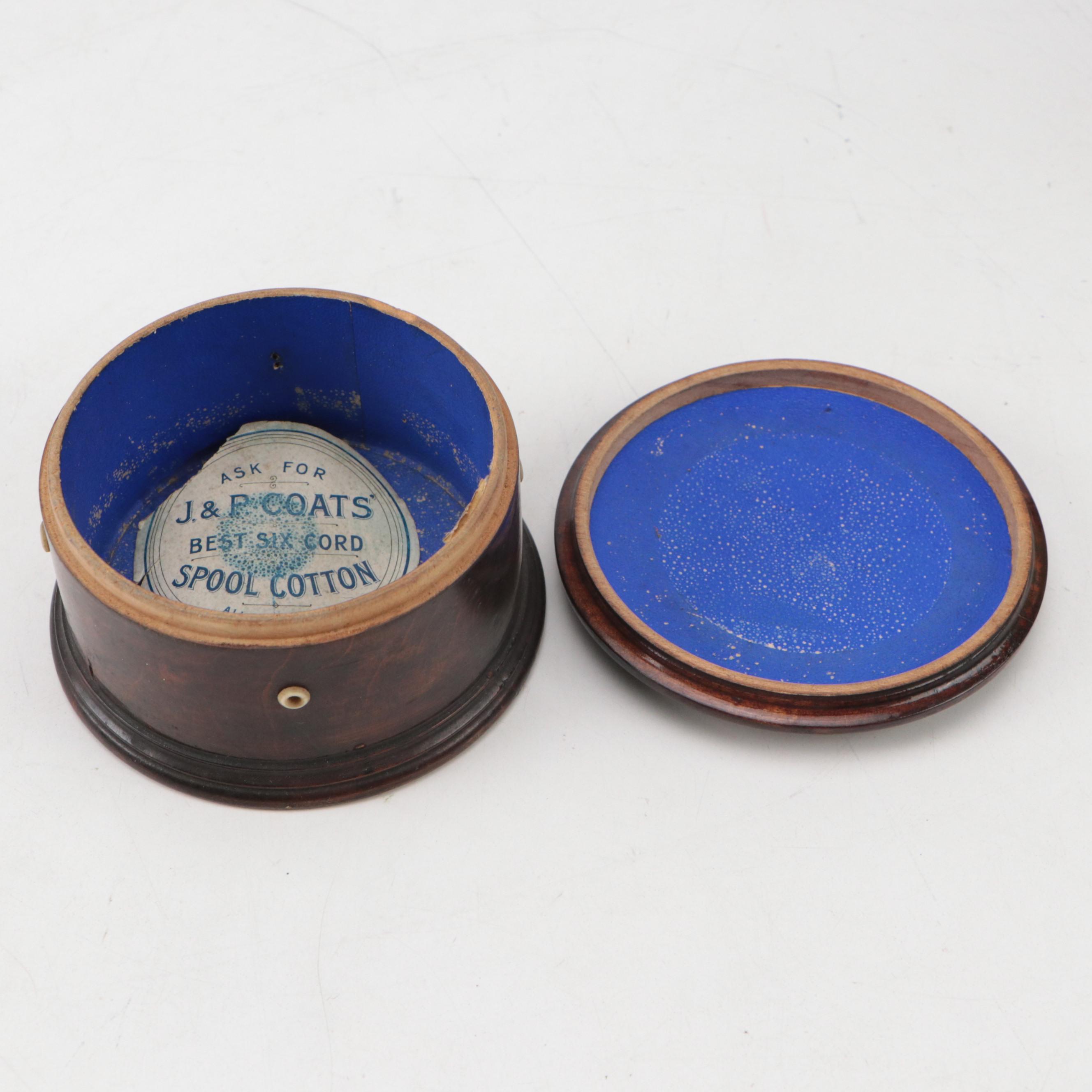 J. & P. Coats Cotton Spool Box with Other Victorian Style Dresser Boxes