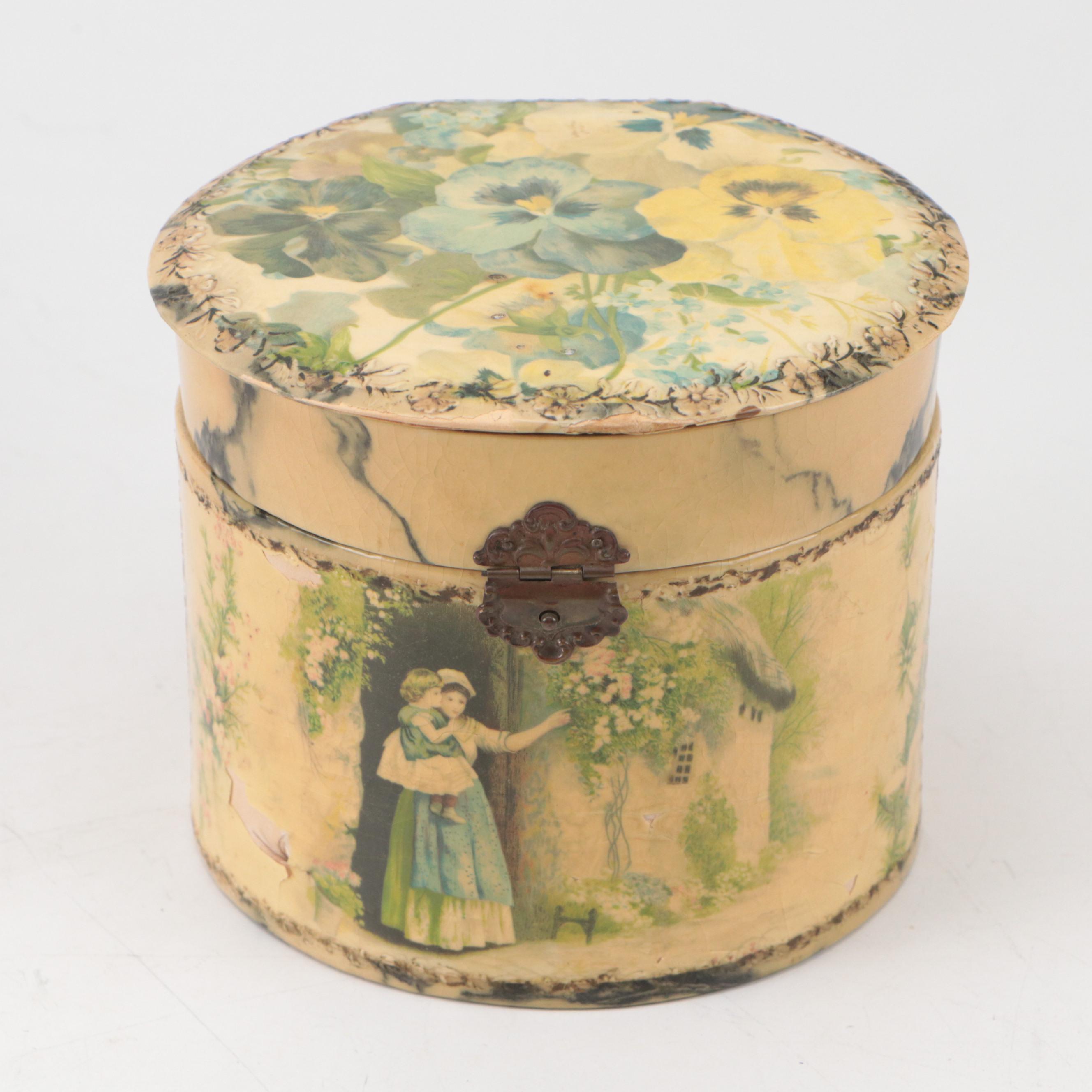 J. & P. Coats Cotton Spool Box with Other Victorian Style Dresser Boxes