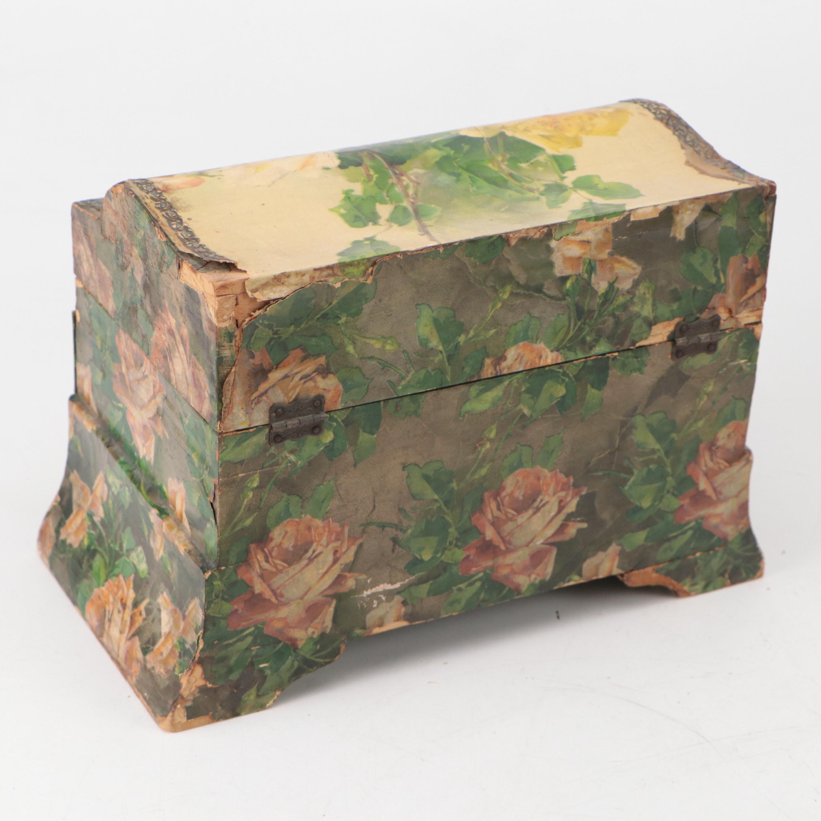 J. & P. Coats Cotton Spool Box with Other Victorian Style Dresser Boxes