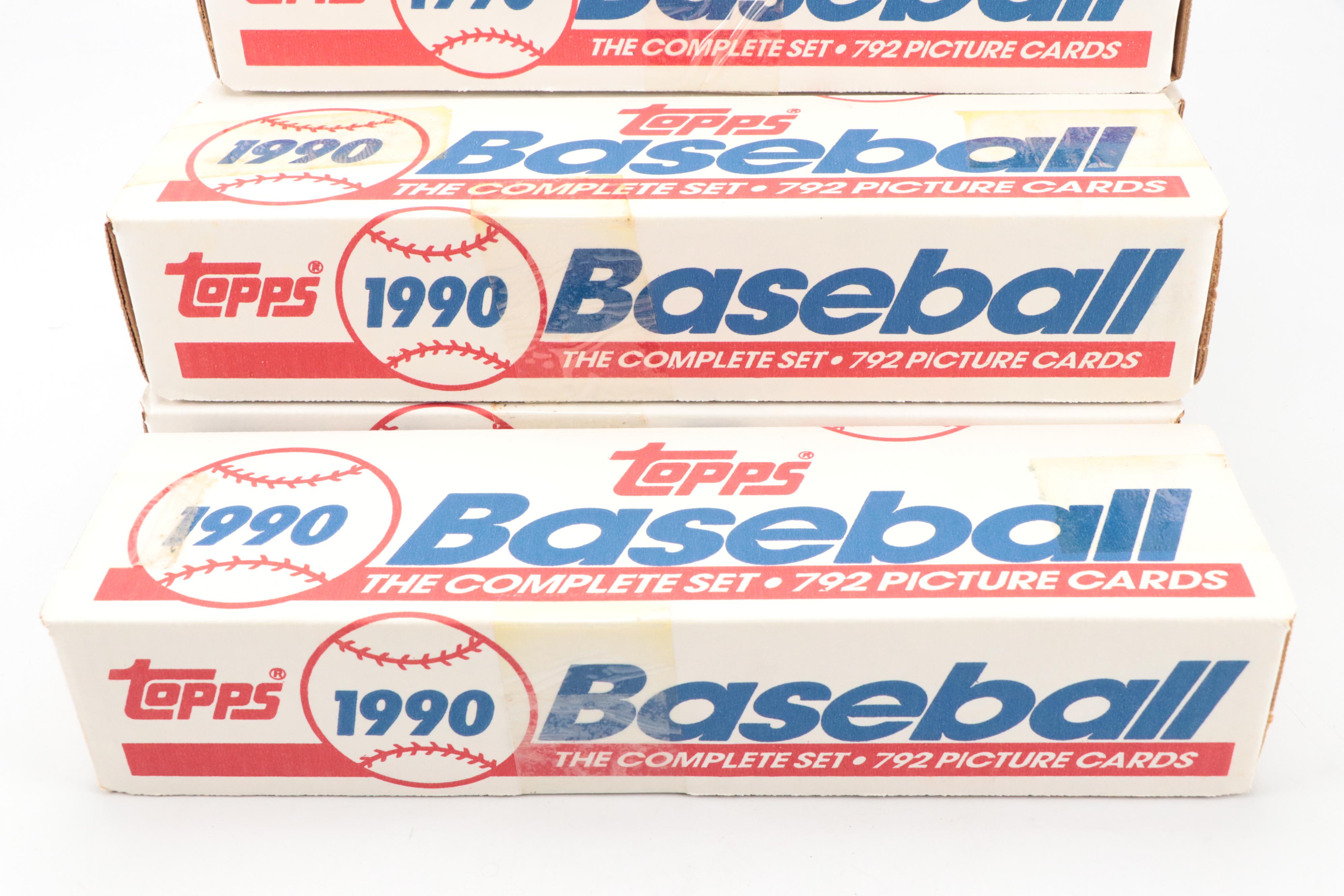 1990 Topps and Score Sealed Baseball Card Sets Featuring Nolan Ryan and More