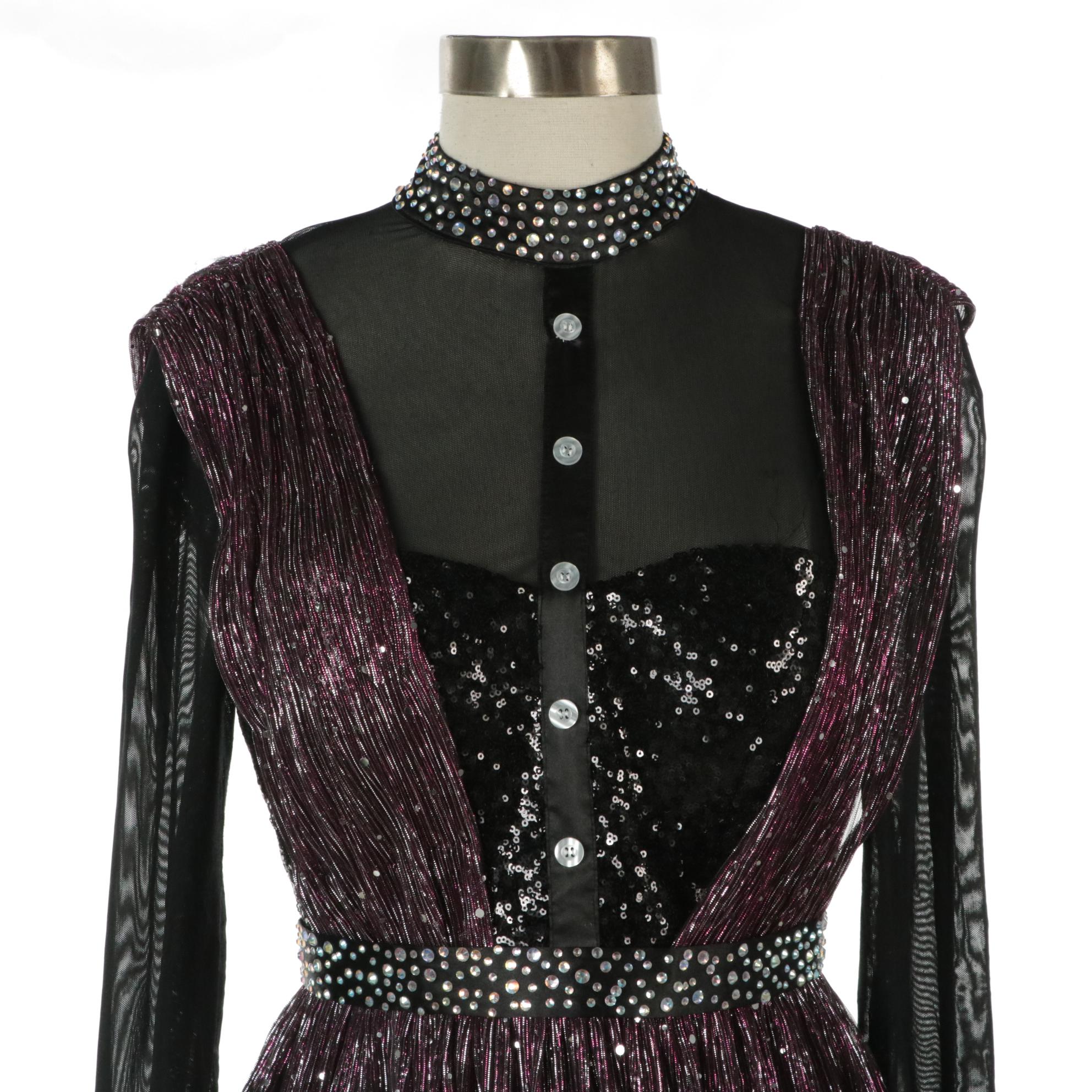 Anne Klein Jacquard Coat and Gail McInnis Custom Sequin Dress