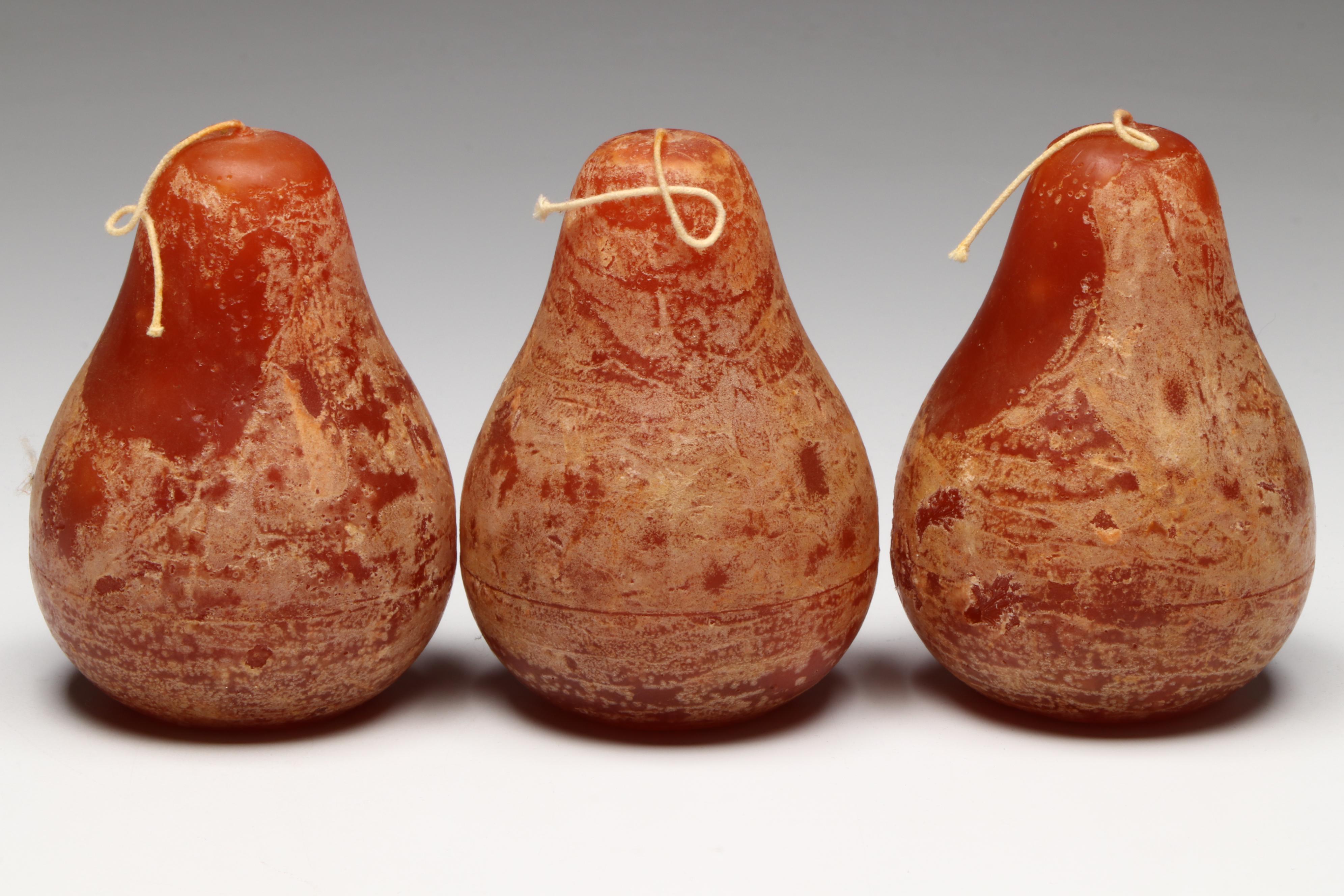 Pottery Barn Footed Hurricane Candle Holders with Candles